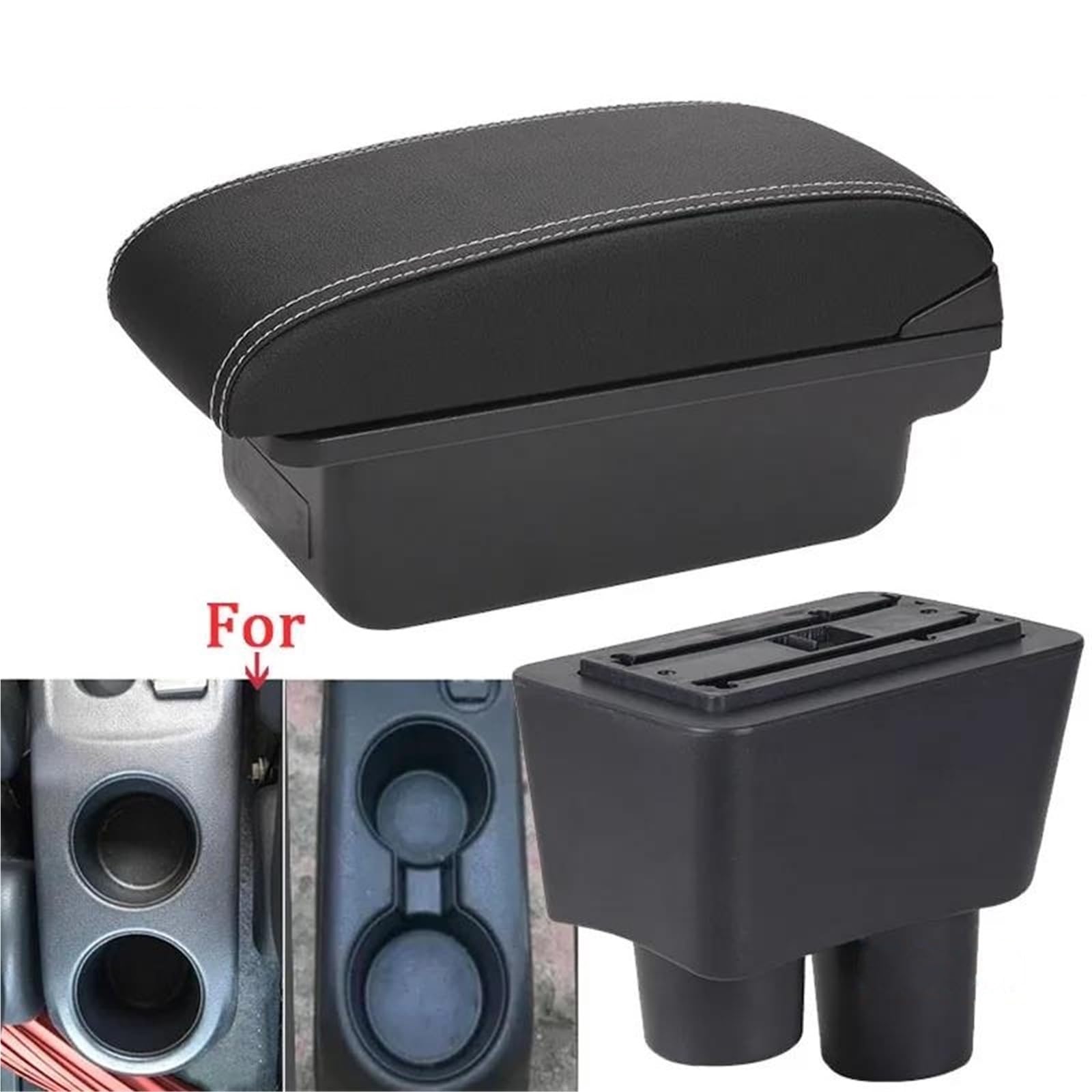 Auto Armlehnenbox Armlehne Für Nissan Für Almera Für Versa Auto Armlehne Box Lagerung Box Aschenbecher Dekoration Refit Zubehör Mittelkonsolen(Style C3) von ZSHYTWE