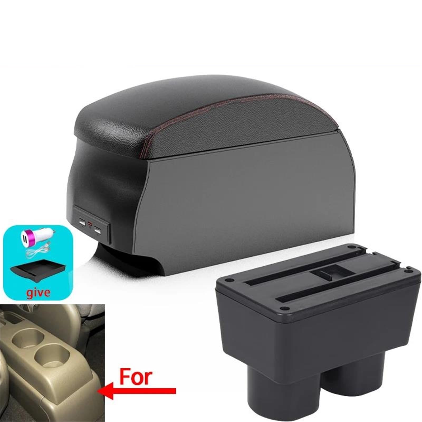 Auto Armlehnenbox Armlehne Für Nissan Für Sylphy Für Versa Für Tiida Für Latio Auto Armlehne Box Interior Center Storage Box Mittelkonsolen(Style B1) von ZSHYTWE