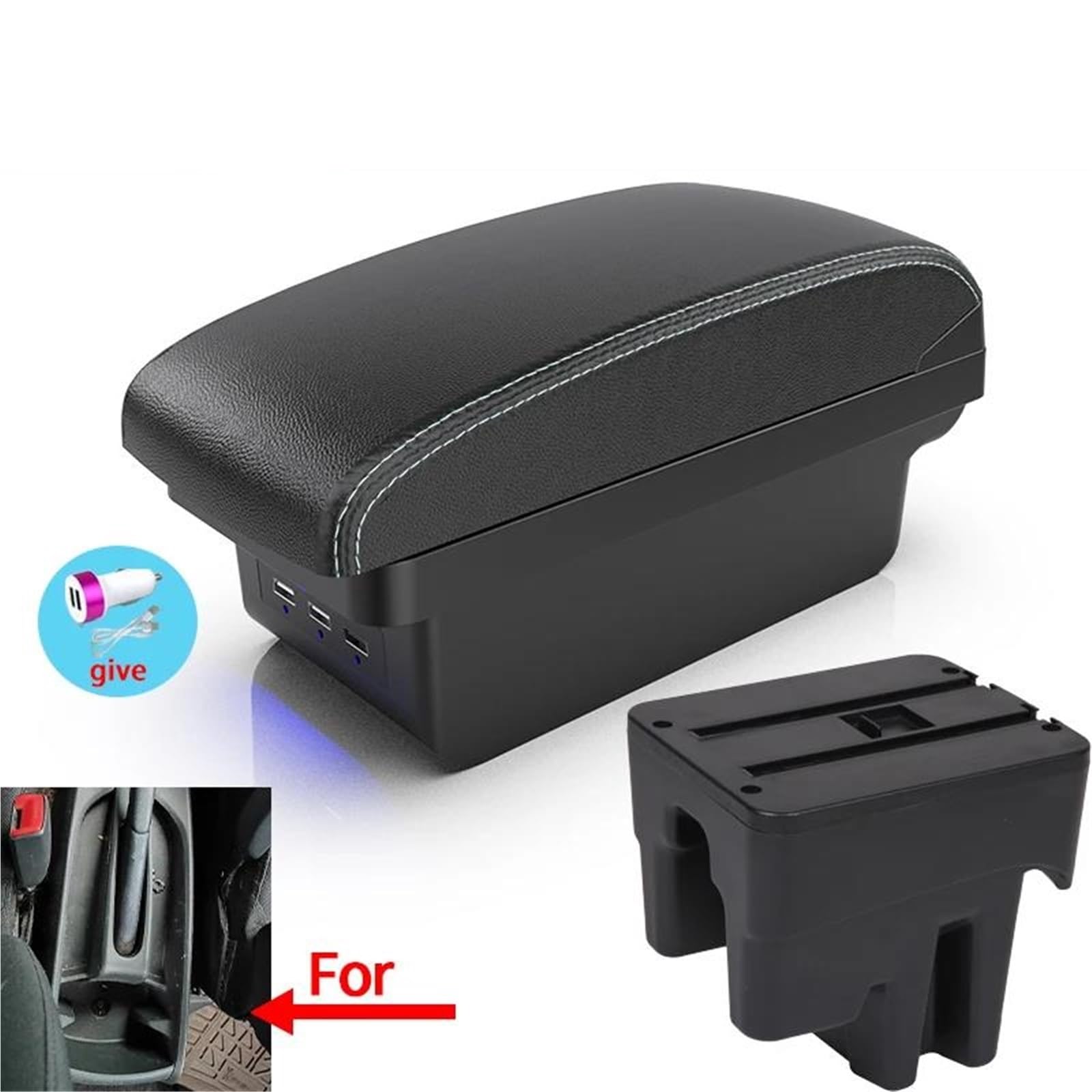 Auto Armlehnenbox Armlehne Für Toyota Für Avanza 2016 Auto Armlehne Box Innen Spezielle Retrofit Teile Zentrum Speicher Box Mittelkonsolen(Style B3) von ZSHYTWE