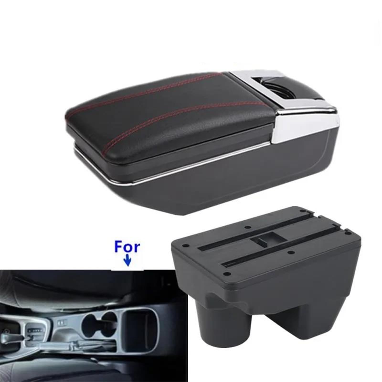 Auto Armlehnenbox Armlehne Für Toyota Für Yaris 2001-2024 Auto Armlehne Box Lagerung Box Auto Zubehör Mittelkonsolen(Style A2) von ZSHYTWE