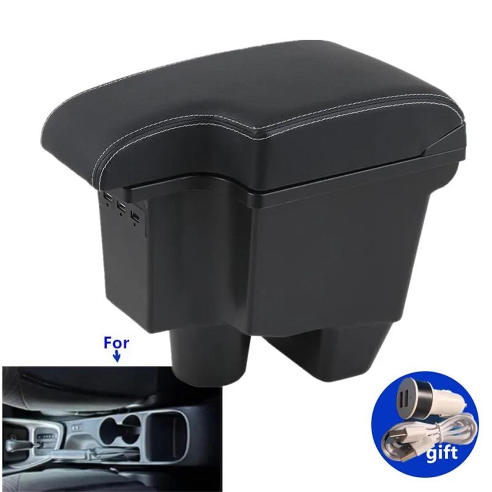Auto Armlehnenbox Armlehne Für Toyota Für Yaris Für Elegant 2001-2024 Auto Armlehne Box Aufbewahrungsbox Autozubehör Mittelkonsolen(Style A3) von ZSHYTWE