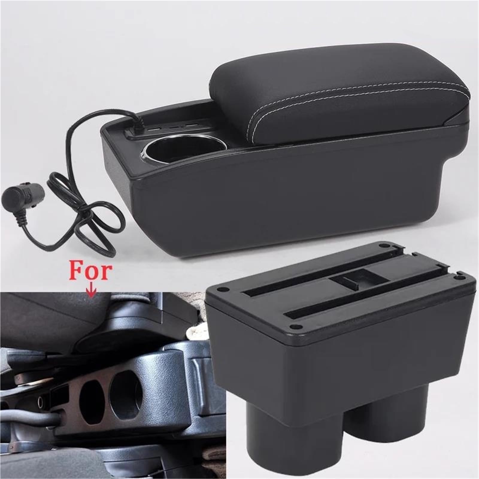 Auto Armlehnenbox Armlehnenbox, Für Nissan Für Tiida Für Latio Für Sylphy Für Versa Auto Armlehne Aufbewahrungsbox Getränkehalter Zubehör Mittelkonsolen(Style A3) von ZSHYTWE