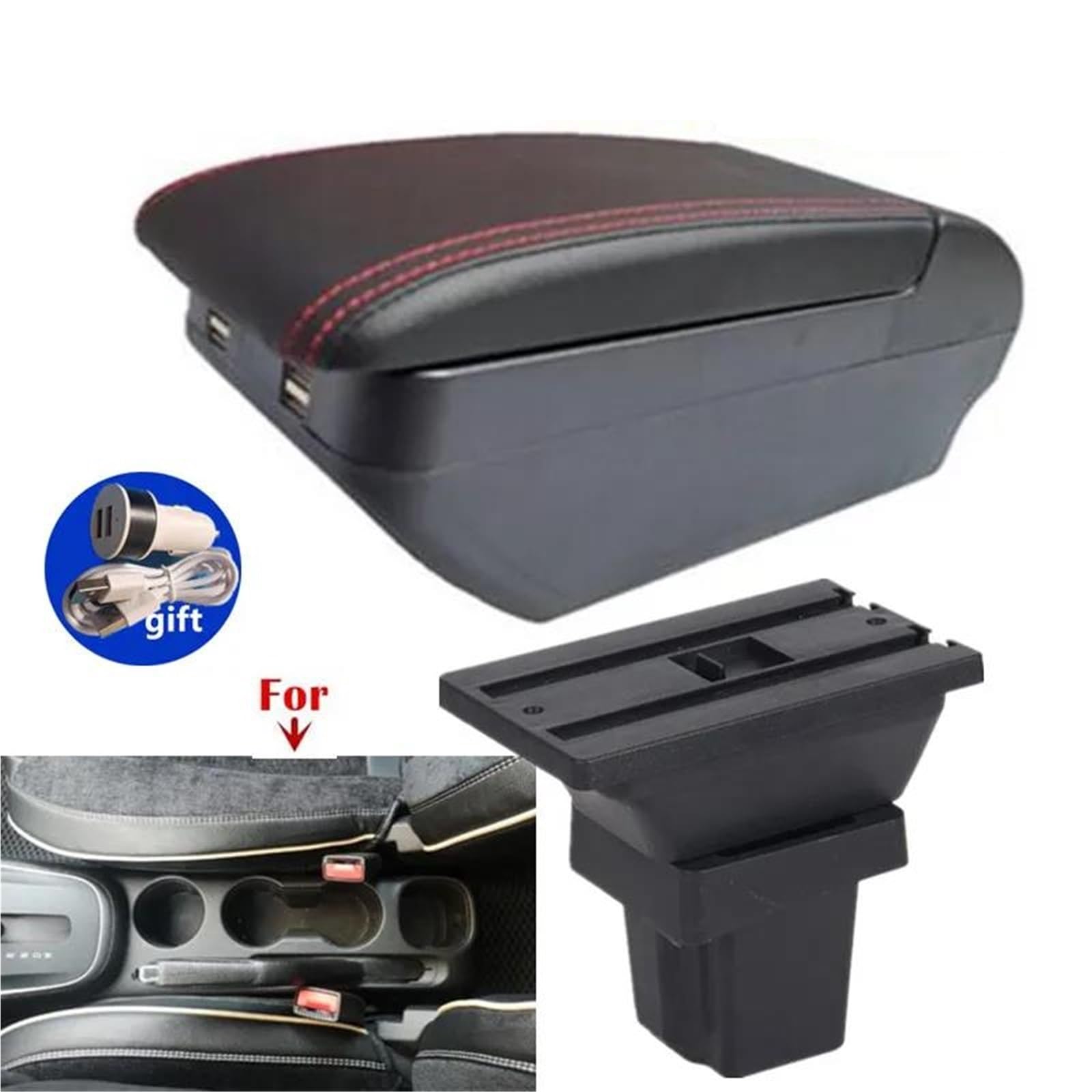 Auto Armlehnenbox Armlehnenbox Für Chevy Für Trax Für Tracker 2015-2019 Auto-Armlehnenarm Auto-Aufbewahrungsbox Zubehör Mittelkonsolen(Style H2) von ZSHYTWE