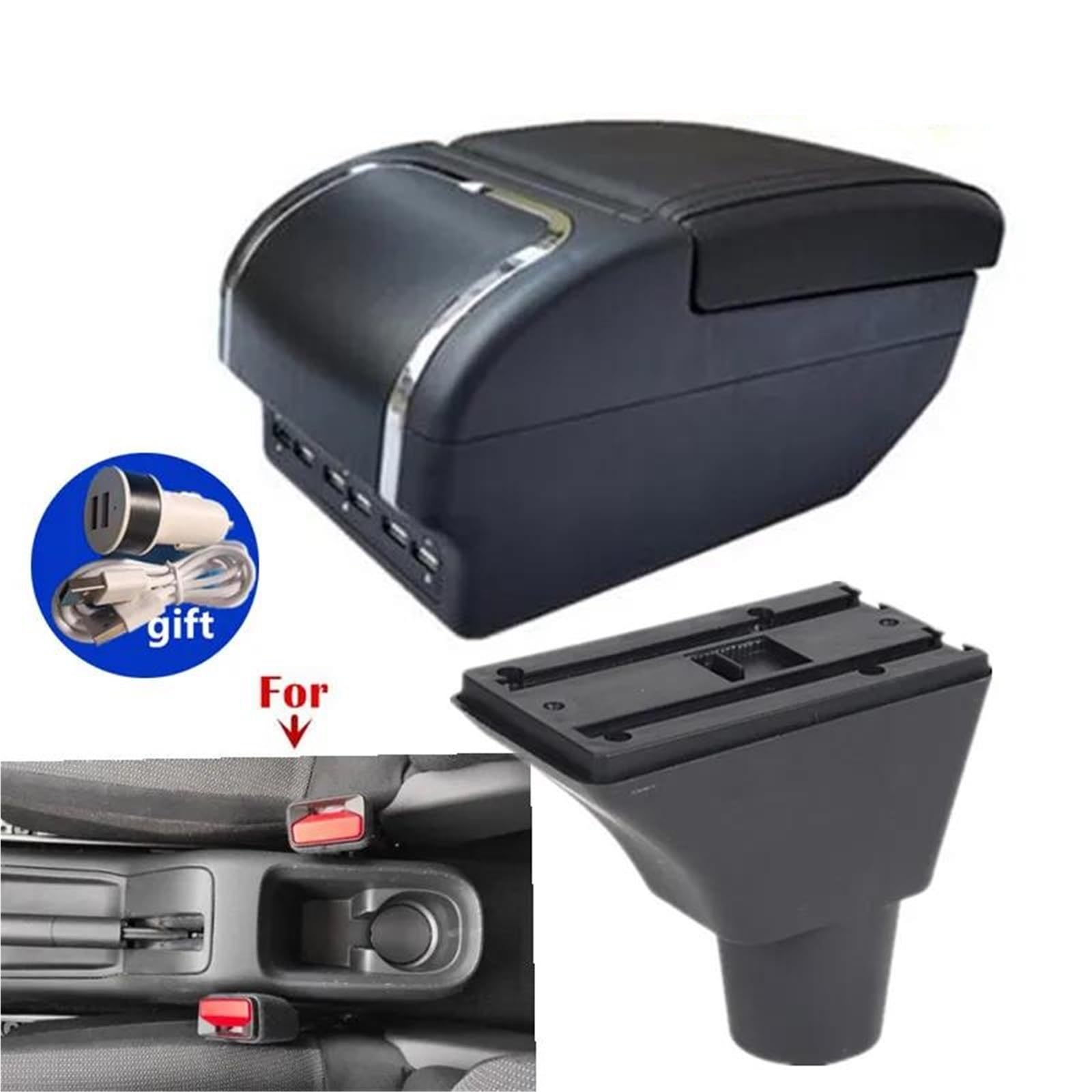 Auto Armlehnenbox Armlehnenbox Für Citroen Für C3 C4 Auto Armlehnenbox Aufbewahrungsbox Innenraum Nachrüstteile Autozubehör Mittelkonsolen(Style E1) von ZSHYTWE