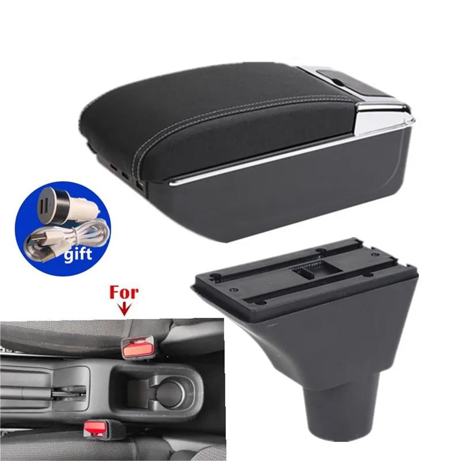 Auto Armlehnenbox Armlehnenbox Für Citroen Für C3 C4 Auto-Armlehnenbox Aufbewahrungsbox Innenraum Spezielle Nachrüstteile Autozubehör Mittelkonsolen(Style C3) von ZSHYTWE