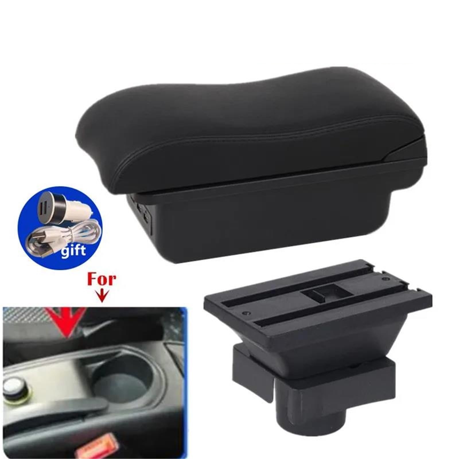 Auto Armlehnenbox Armlehnenbox Für Citroen Für C4 Auto-Armlehnenbox Aufbewahrungsbox Innenraum Spezielles Nachrüst-Autozubehör Mittelkonsolen(Style B4) von ZSHYTWE