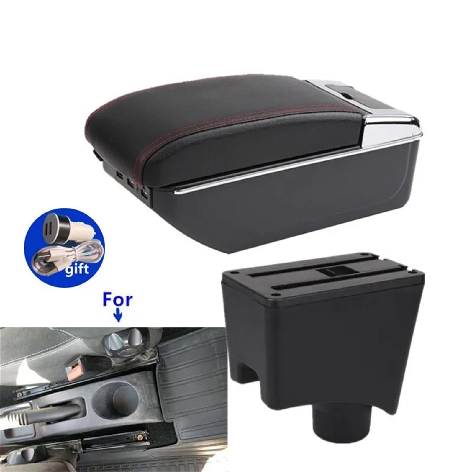 Auto Armlehnenbox Armlehnenbox Für Dacia Für Sandero Für Nissan Für Almera G15 Auto Armlehne Center Auto Aufbewahrungsbox Nachrüstung Mittelkonsolen(Style D2) von ZSHYTWE