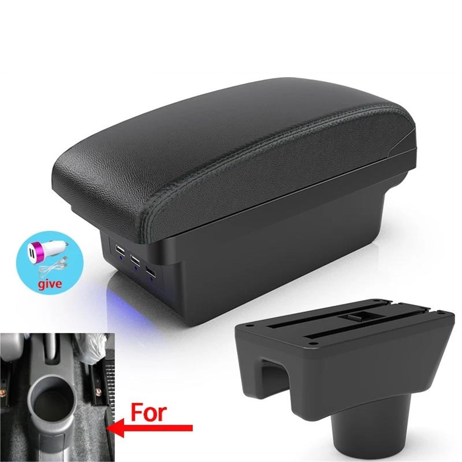 Auto Armlehnenbox Armlehnenbox Für Dodge Für Mitsubishi Für Attitude Für Space Star Für Mirage Auto-Armlehnen-Aufbewahrungsbox Mittelkonsolen(Style B2) von ZSHYTWE