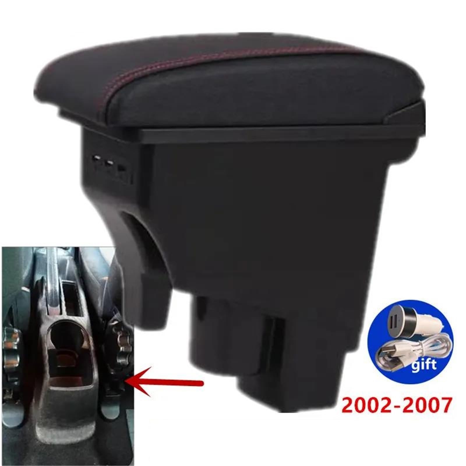 Auto Armlehnenbox Armlehnenbox Für Fit Für Jazz 1 2002-2007 Auto-Armlehnenarm-Aufbewahrungsbox Autozubehör Mittelkonsolen(Style A2) von ZSHYTWE