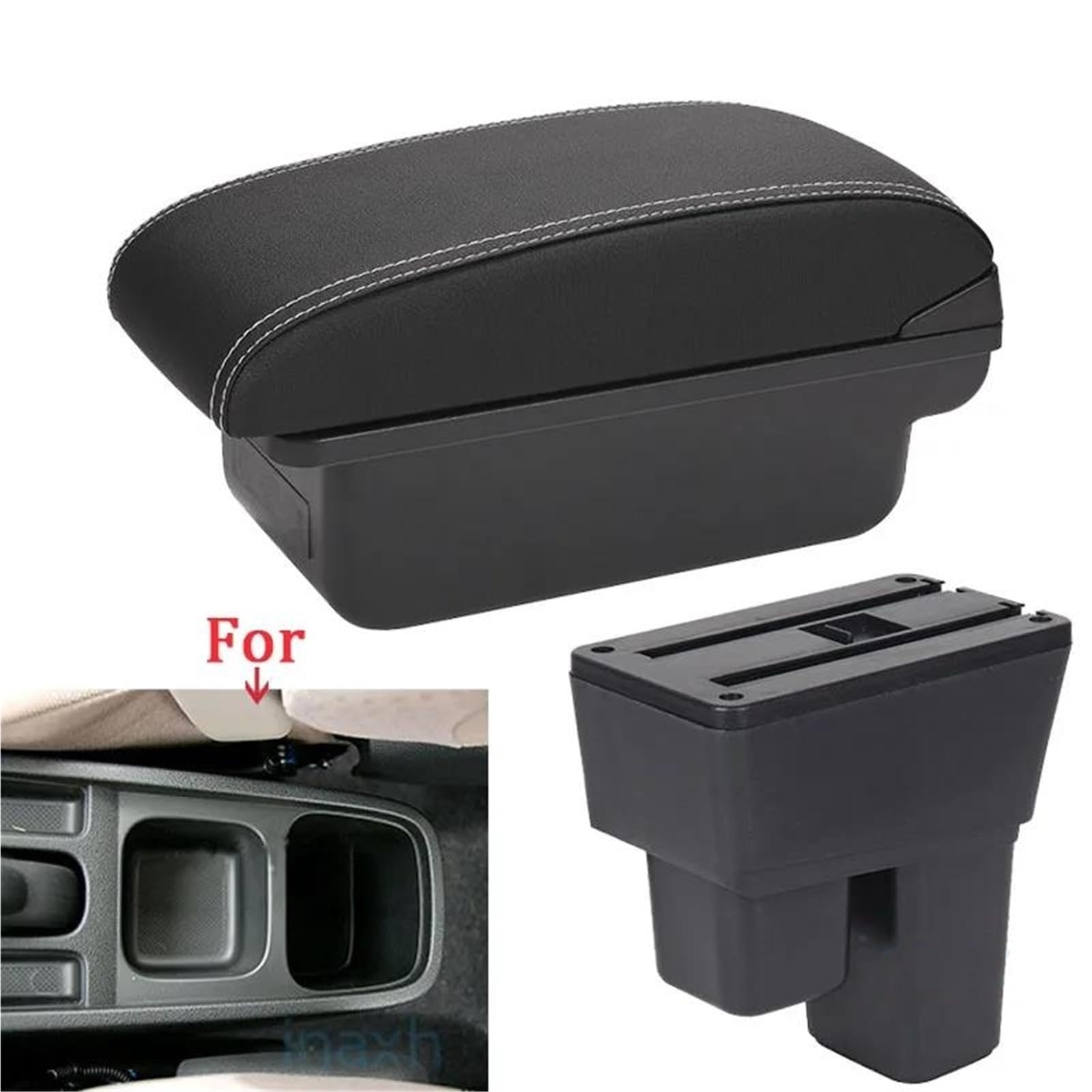 Auto Armlehnenbox Armlehnenbox Für Fit Für Jazz 2 2008-2013 Auto-Armlehnenarm-Aufbewahrungsbox Autozubehör Mittelkonsolen(Style C3) von ZSHYTWE