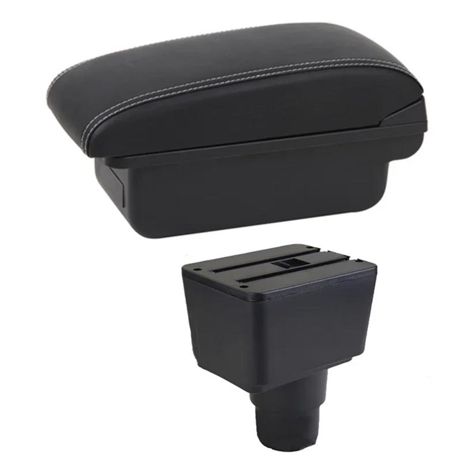 Auto Armlehnenbox Armlehnenbox Für Ford Für Ecosport 2018-2021 Lederarmlehne Mittelkonsole Aufbewahrung USB-Autozubehör Mittelkonsolen(Style B3) von ZSHYTWE