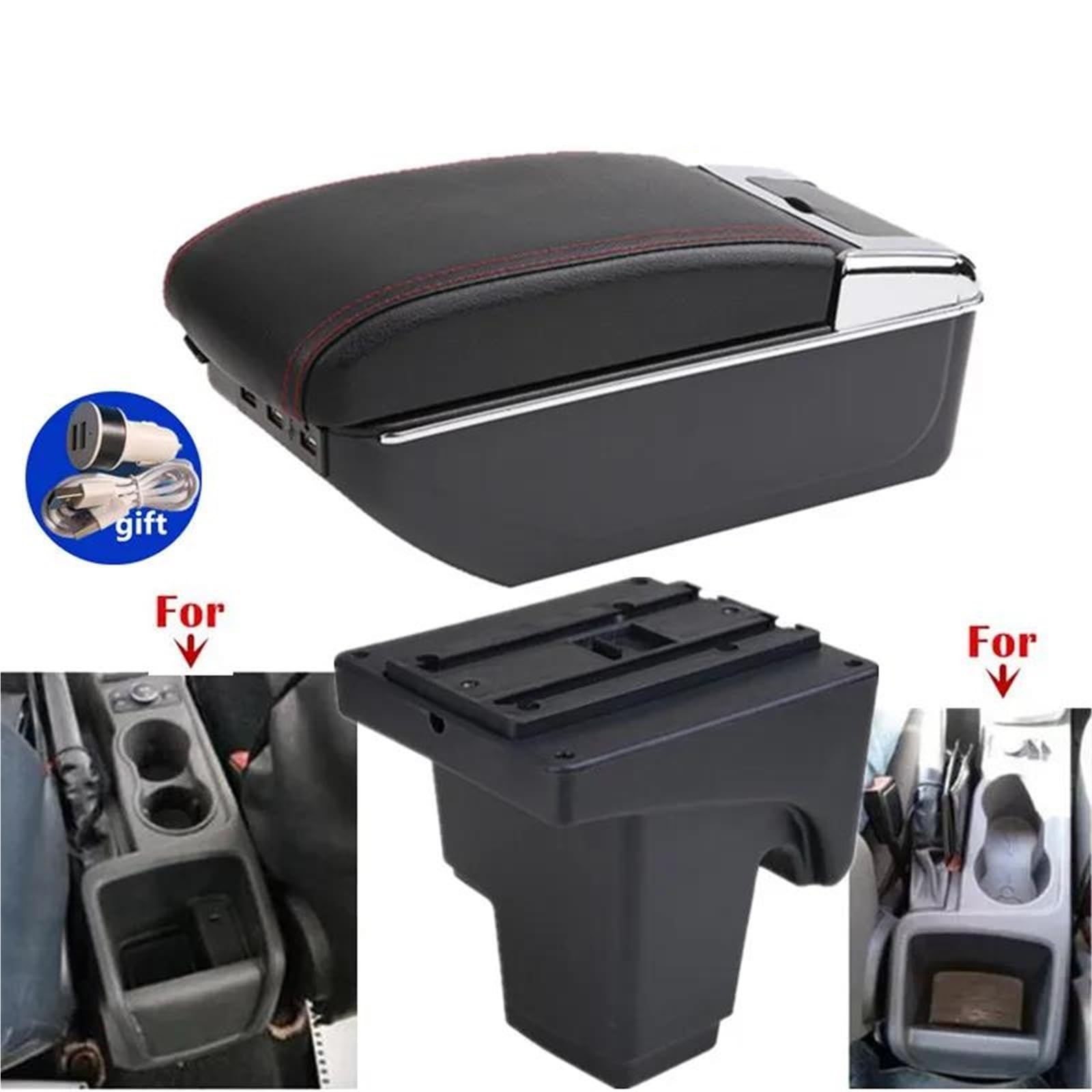 Auto Armlehnenbox Armlehnenbox Für Ford Für Focus III Für MK3 Auto Armlehne Aufbewahrungsbox Innenraum Nachrüstteile Autozubehör Mittelkonsolen(Style C2) von ZSHYTWE