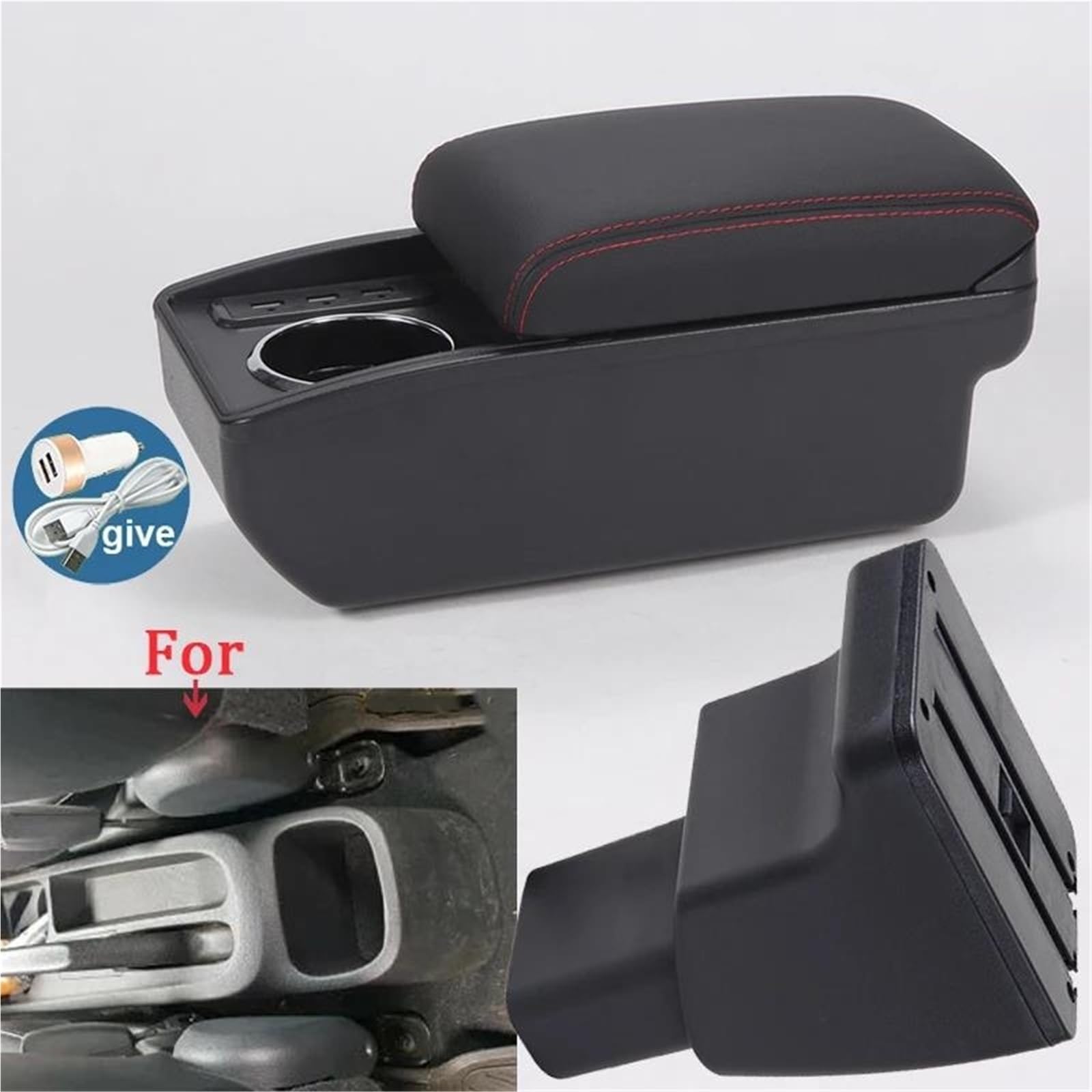 Auto Armlehnenbox Armlehnenbox Für Hyundai Für I10 Auto-Armlehne Zentrale Aufbewahrungsbox Innenraum Spezielle Teile Autozubehör Mittelkonsolen(Style B1) von ZSHYTWE