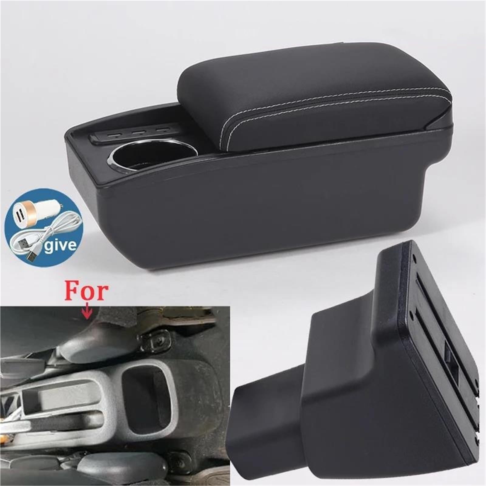 Auto Armlehnenbox Armlehnenbox Für Hyundai Für I10 Auto-Armlehne Zentrale Aufbewahrungsbox Innenraum Spezielle Teile Autozubehör Mittelkonsolen(Style B3) von ZSHYTWE