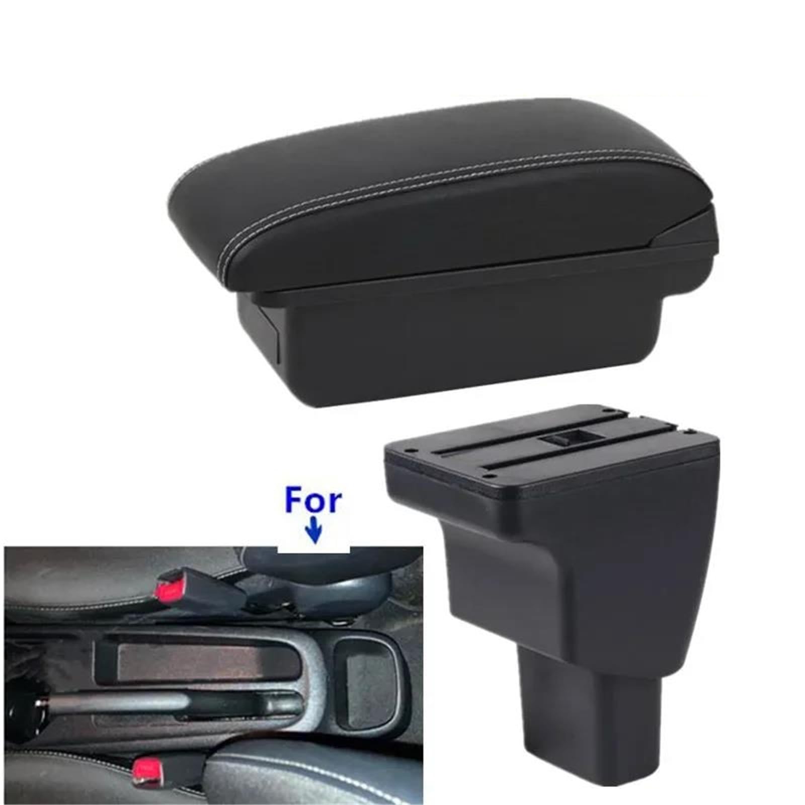 Auto Armlehnenbox Armlehnenbox Für Hyundai Für I10 Auto Armlehnenbox Innenausstattung Nachrüstung Zentrale Aufbewahrungsbox Mittelkonsolen(Style A3) von ZSHYTWE