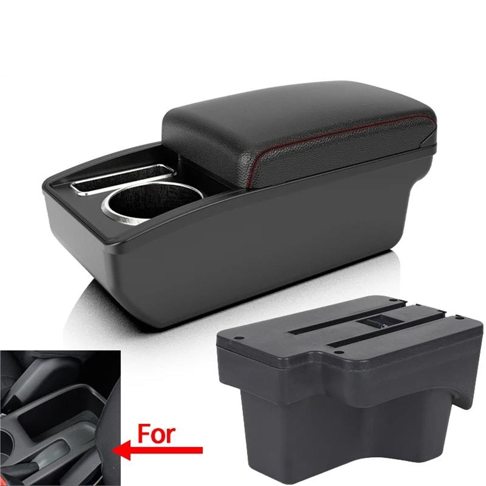 Auto Armlehnenbox Armlehnenbox Für Hyundai Für Verna Auto Armlehne Innenteile Aufbewahrungsbox Nachrüstteile Getränkehalter Mittelkonsolen(Style A1) von ZSHYTWE