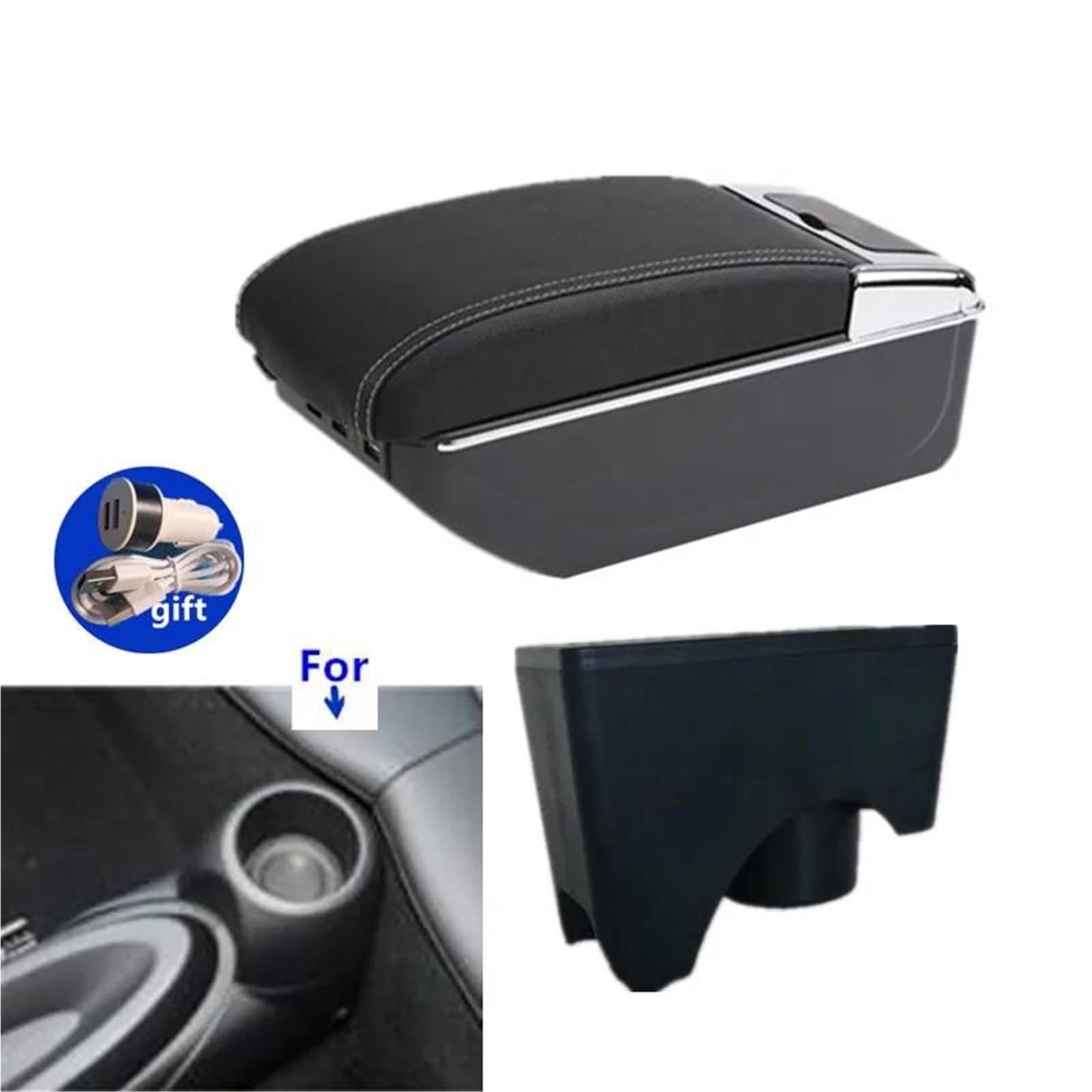Auto Armlehnenbox Armlehnenbox Für Mini Für Cooper Für Countryman Auto-Armlehnenbox Aufbewahrungsbox Innenraum Nachrüst-Aschenbecher Mittelkonsolen(Style C3) von ZSHYTWE