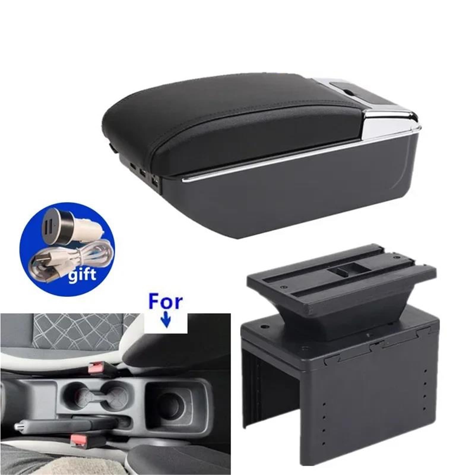 Auto Armlehnenbox Armlehnenbox Für Nissan Für Micra K14 2020-2023 Autoarmlehnenbox Aufbewahrungsbox Innenraum Autozubehör Mittelkonsolen(Style D1) von ZSHYTWE