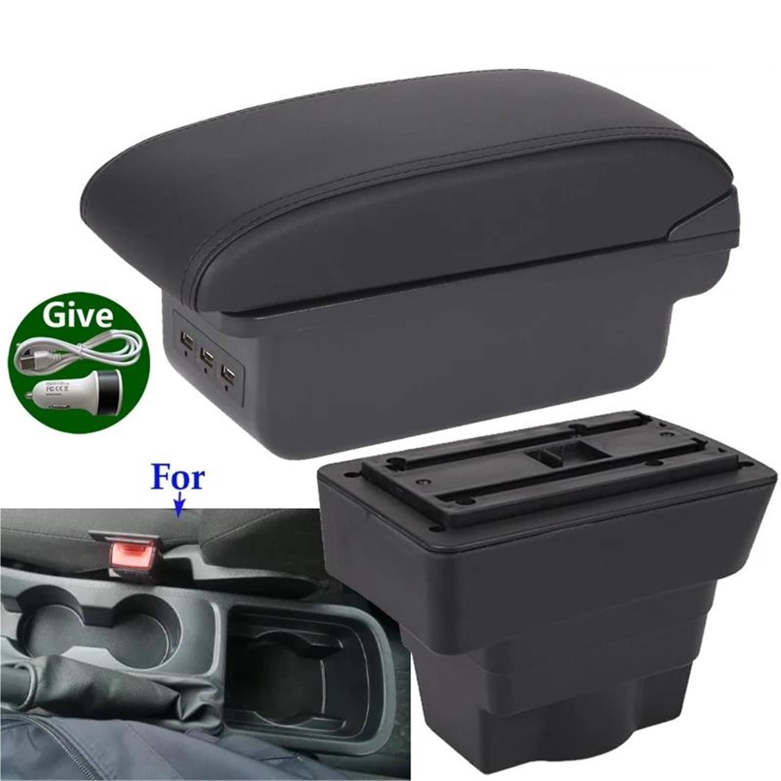 Auto Armlehnenbox Armlehnenbox Für Opel Für Astra J 2012-2022 Autoarmlehne Auto-Aufbewahrungsbox Armverstrebungen Innenzubehör Mittelkonsolen(Style B2) von ZSHYTWE