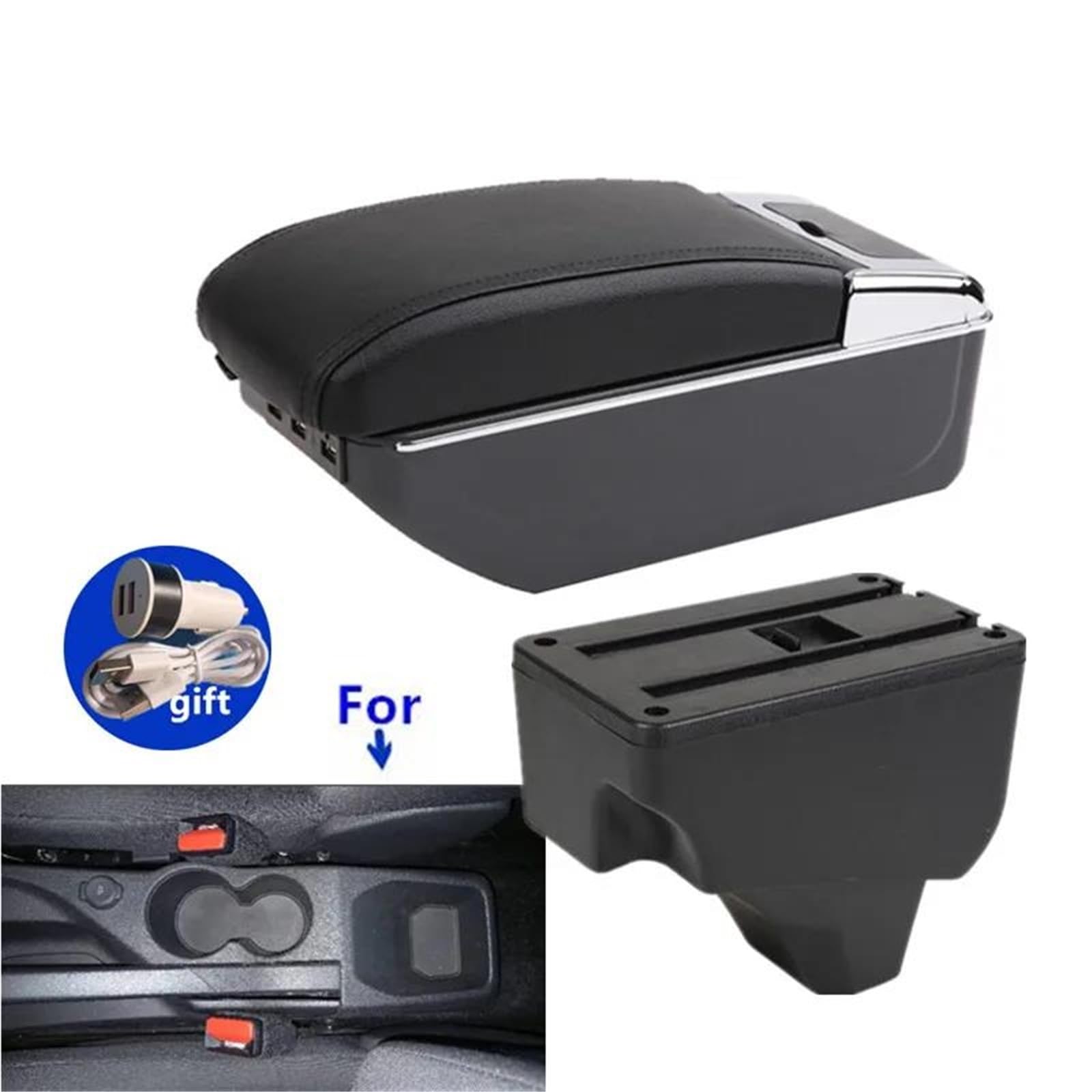 Auto Armlehnenbox Armlehnenbox Für Peugeot Für 2008 208 2019–2024 Auto-Armlehnen-Aufbewahrungsbox Teile Innenraum Autozubehör Mittelkonsolen(Style C1) von ZSHYTWE