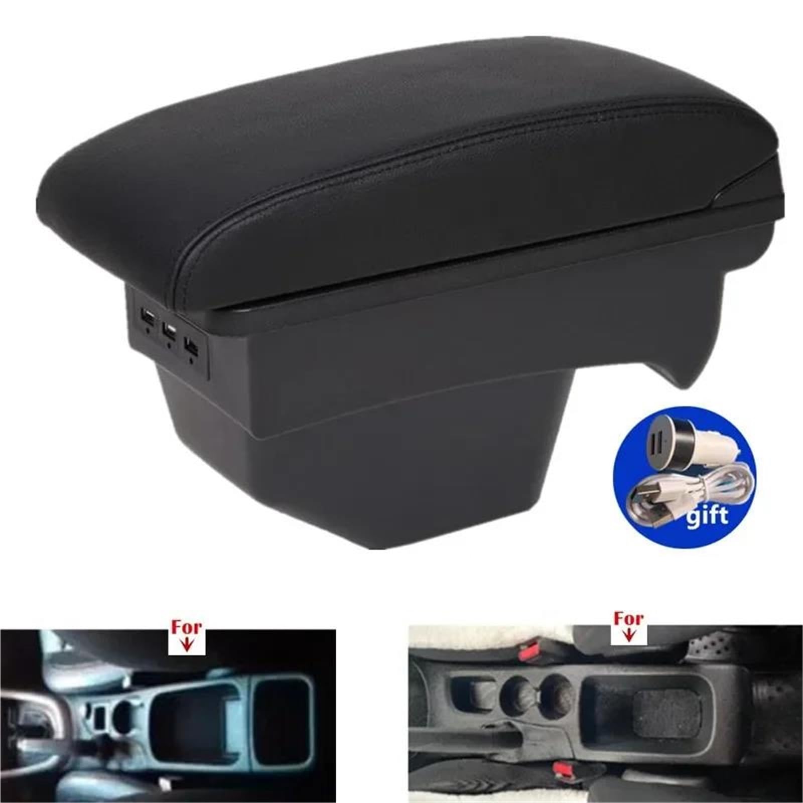 Auto Armlehnenbox Armlehnenbox Für Peugeot Für 308 Für Citroen Für C4 2008-2012 Autoarmlehne Retrofit Teile Aufbewahrungsbox USB Mittelkonsolen(Style A2) von ZSHYTWE