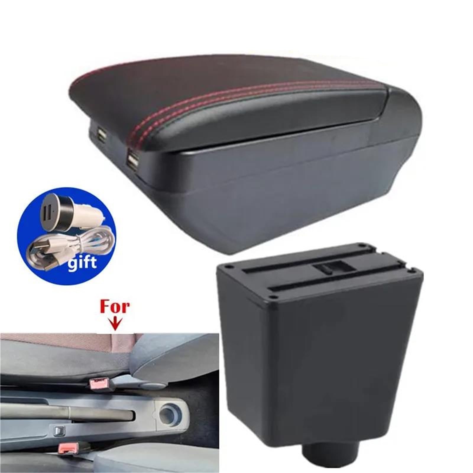 Auto Armlehnenbox Armlehnenbox Für Seat Für Cordoba II 2003–2009 Auto-Armlehnen-Aufbewahrungsbox Autozubehör Mittelkonsolen(Style H2) von ZSHYTWE