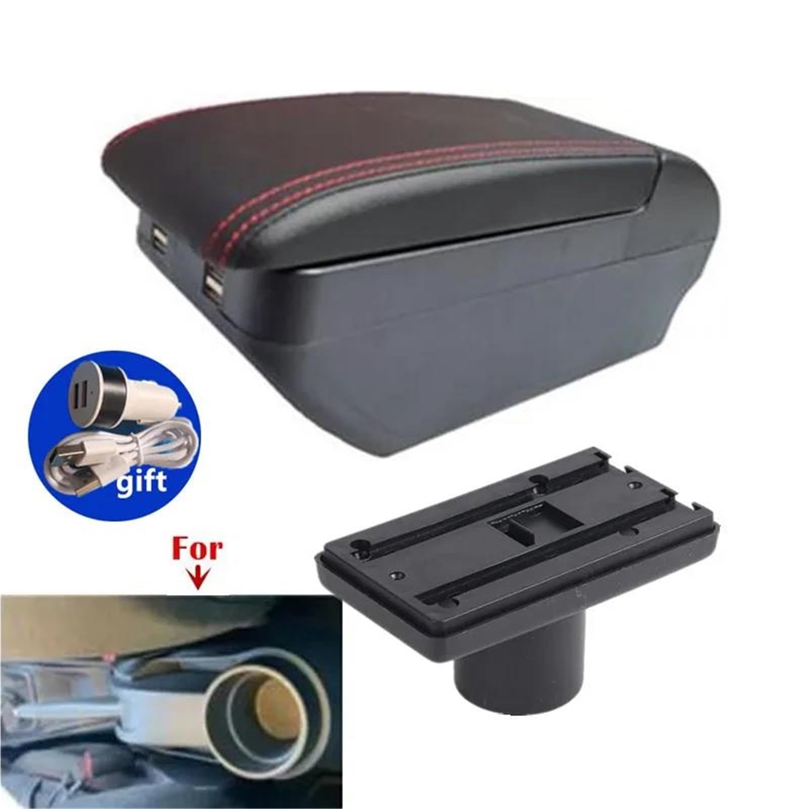 Auto Armlehnenbox Armlehnenbox Für Seat Für Ibiza 6J Für Ibiza 6L Auto-Armlehnen-Aufbewahrungsbox Innenraum-Nachrüstteile Mittelkonsolen(Style H2) von ZSHYTWE