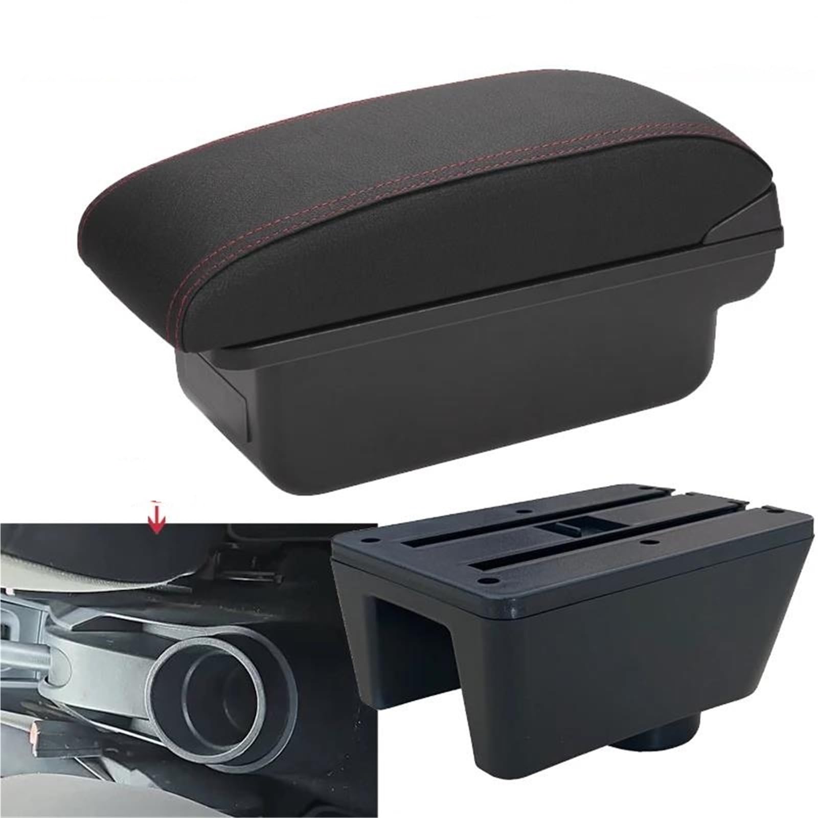 Auto Armlehnenbox Armlehnenbox Für Seat Für Ibiza 6j Für Ibiza 6L Auto Armlehne Auto Aufbewahrungsbox Nachrüstung Innenraum Auto Arm Mittelkonsolen(Style C1) von ZSHYTWE
