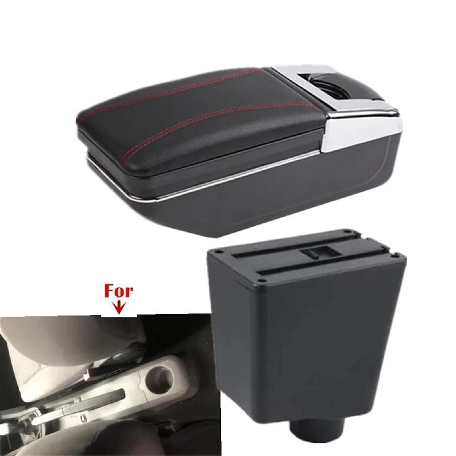 Auto Armlehnenbox Armlehnenbox Für Seat Für Ibiza III 2001-2008 Auto-Armlehnen-Aufbewahrungsbox Nachrüst-Autozubehör Mittelkonsolen(Style A2) von ZSHYTWE