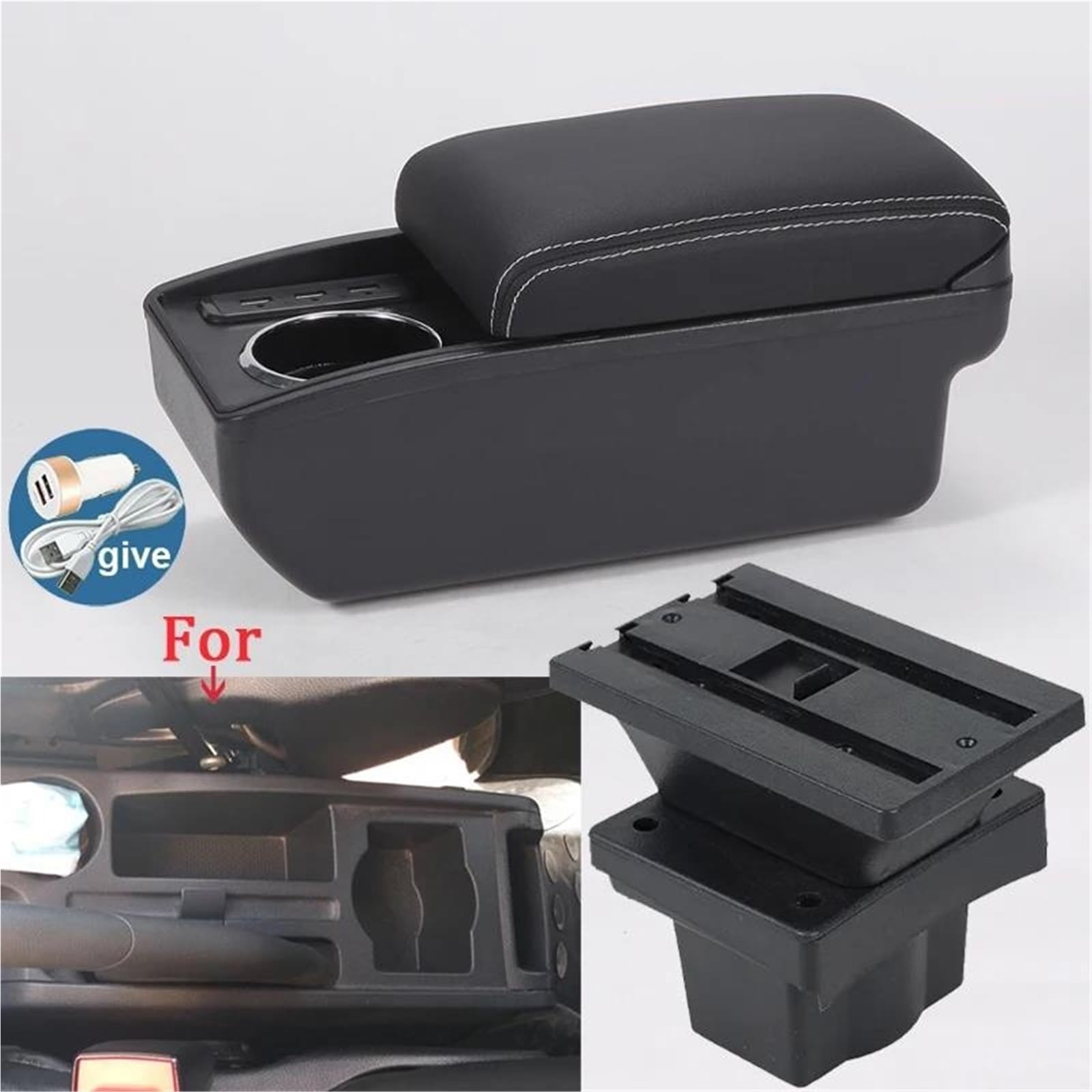 Auto Armlehnenbox Armlehnenbox Für Skoda Für Octavia Für Yeti Mk2 2005–2012 Auto-Armlehnen-Aufbewahrungsbox Innenraum Autozubehör Mittelkonsolen(Style B3) von ZSHYTWE