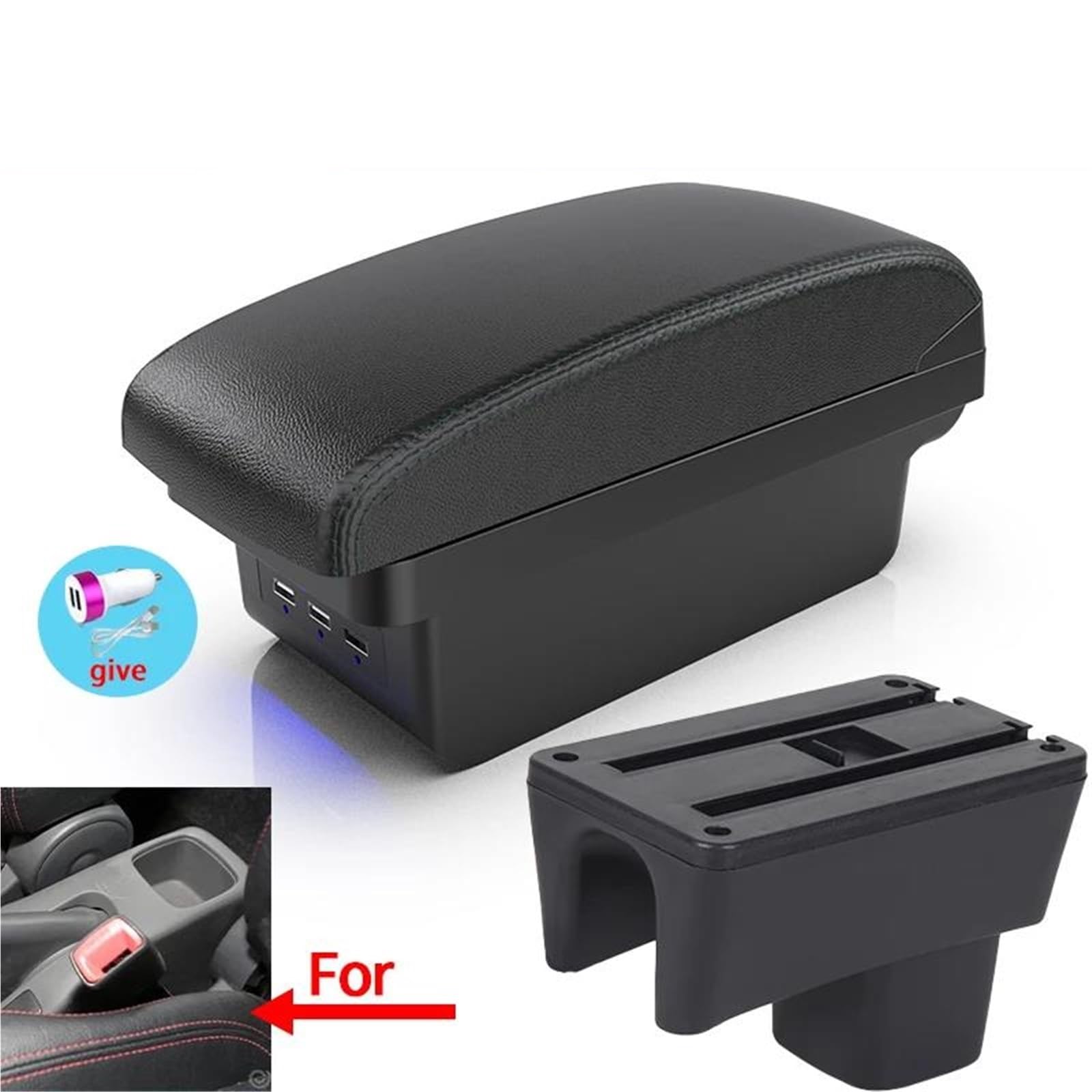 Auto Armlehnenbox Armlehnenbox Für Suzuki Für Swift 2005-2023 Autoarmlehnenzubehör Innenaufbewahrungsbox Nachrüstteile Mittelkonsolen(Style B2) von ZSHYTWE