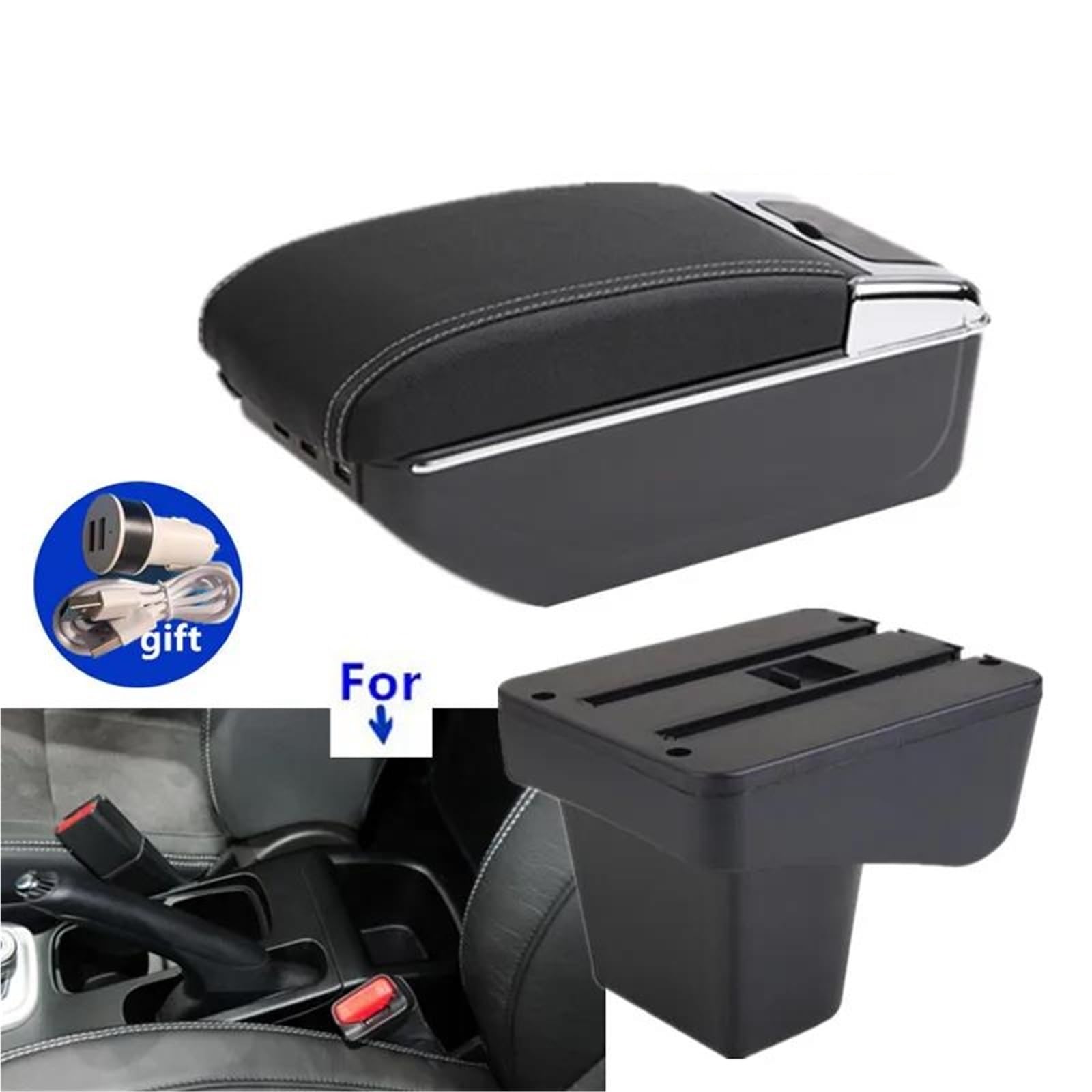 Auto Armlehnenbox Armlehnenbox Für Suzuki Für Vitara Auto-Armlehnenbox Spezielle Nachrüst-Zentralaufbewahrungsbox Autozubehör Mittelkonsolen(Style C3) von ZSHYTWE