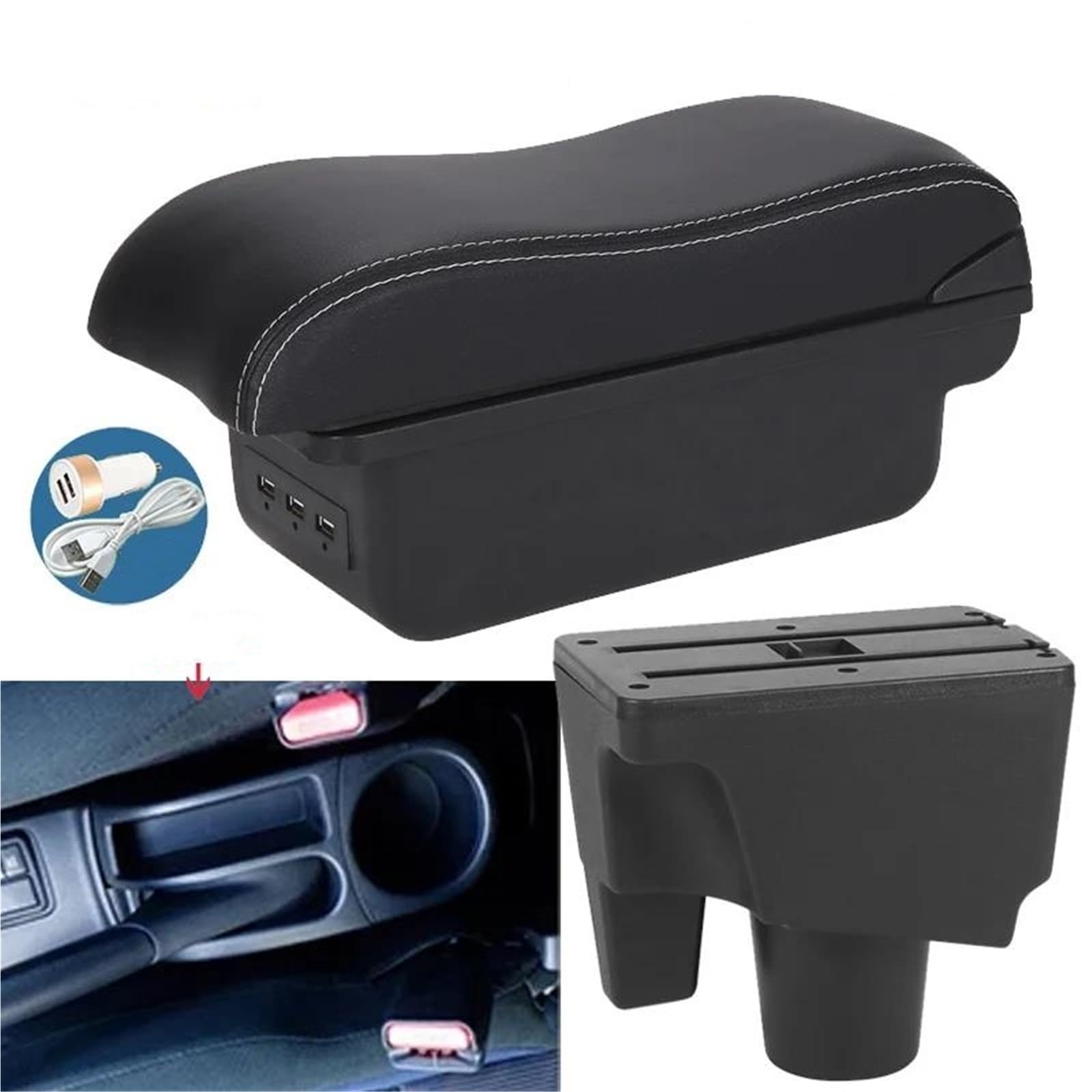 Auto Armlehnenbox Armlehnenbox Für Toyota Für Aqua Für Prius C Auto Armlehne Aufbewahrungsbox Teile Innenraum Autozubehör Mittelkonsolen(Style B3) von ZSHYTWE