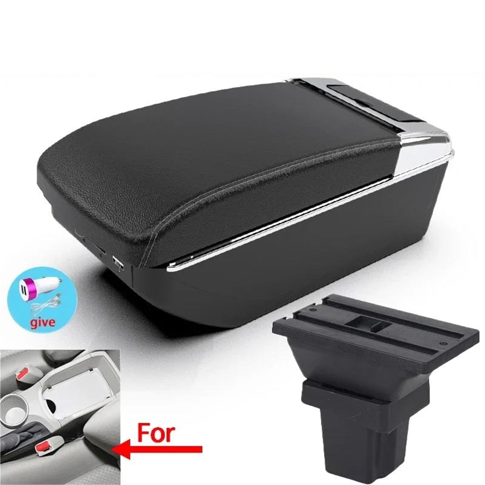 Auto Armlehnenbox Armlehnenbox Für Toyota Für Verso EZ Auto-Armlehnenbox Innenteile-Aufbewahrungsbox Mit USB-Zubehör Mittelkonsolen(Style A3) von ZSHYTWE