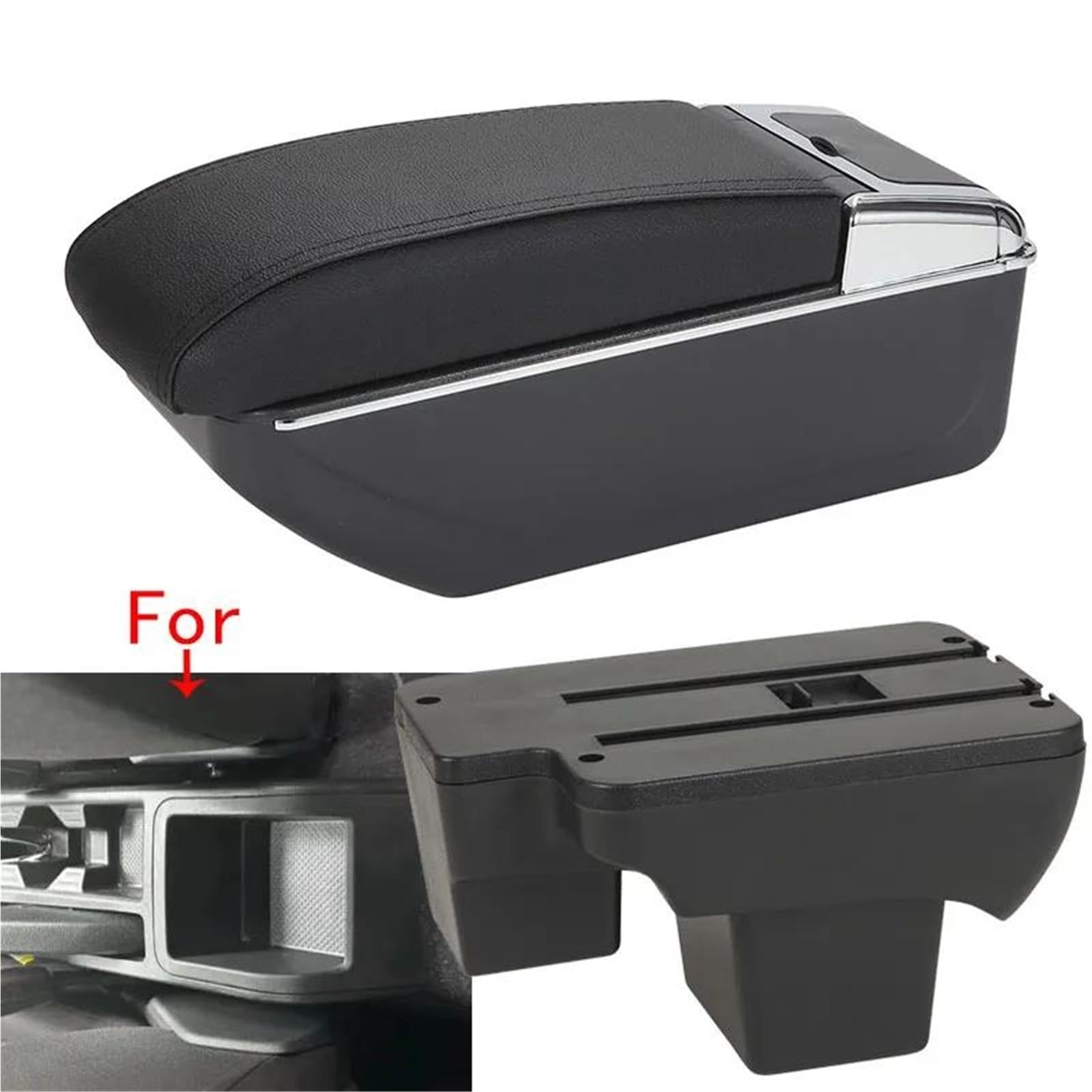 Auto Armlehnenbox Armlehnenbox Für VW Für Polo 2020-2024 Autoarmlehne Retrofit-Aufbewahrungsbox Retrofit-Teile Autozubehör Mittelkonsolen(Style D2) von ZSHYTWE