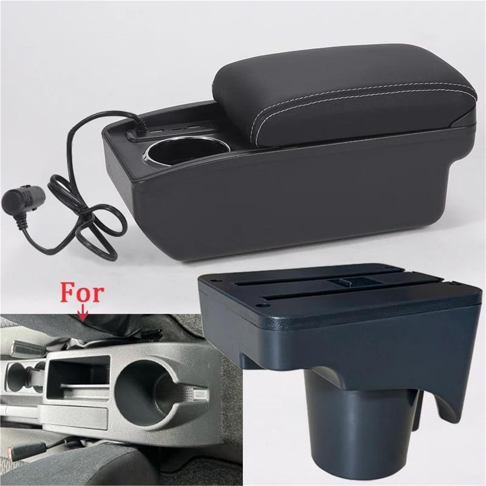 Auto Armlehnenbox Armlehnenbox Für VW Für Scirocco Für Sagitar Für Golf 6 Für Golf 5 Für Jetta 5 Autoarmlehne Autoaufbewahrungsbox Mittelkonsolen(Style A3) von ZSHYTWE