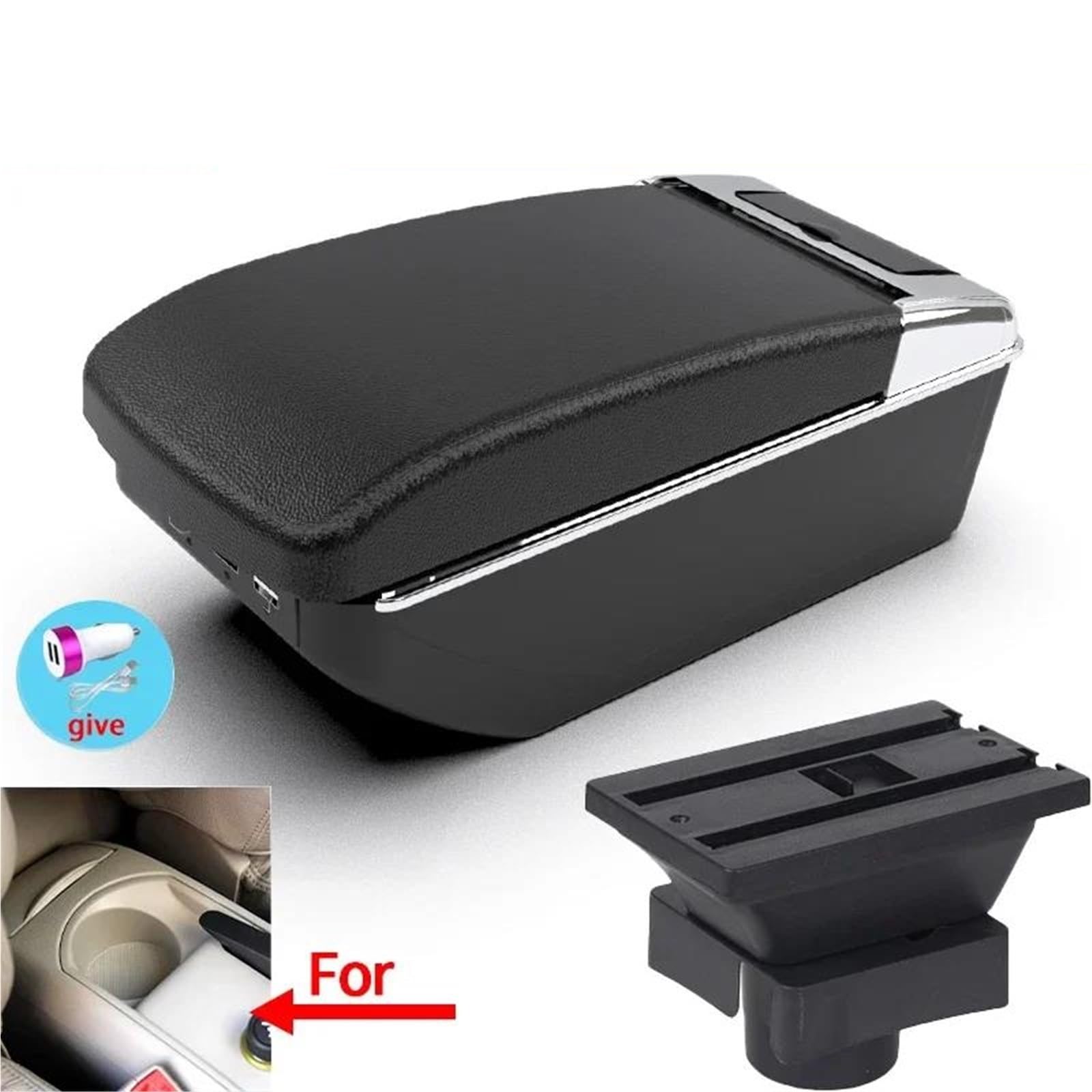 Auto Armlehnenbox Armlehnenbox Geeignet Für Citroen Für Sega Autoarmlehnenbox Innenraum Super Großer Stauraum Mit USB Mittelkonsolen(Style A2) von ZSHYTWE