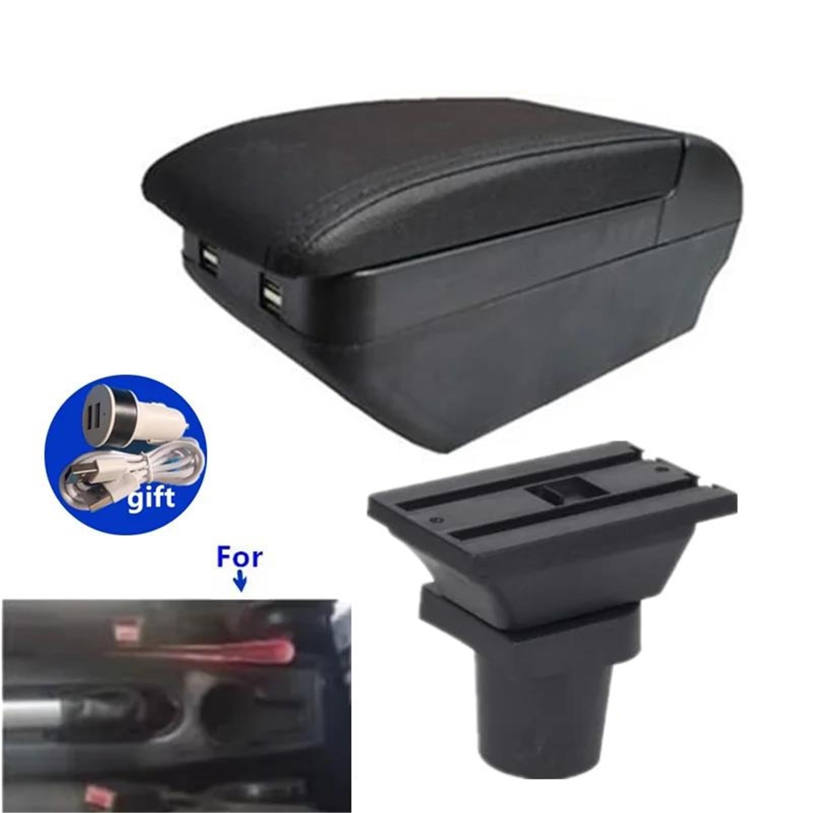 Auto Armlehnenbox Auto Armlehne Box Für Ford Für Focus Für MK1 Zentrale Speicher Inhalt Lagerung Box Mit Tasse Halter Aschenbecher USB Mittelkonsolen(Style H1) von ZSHYTWE