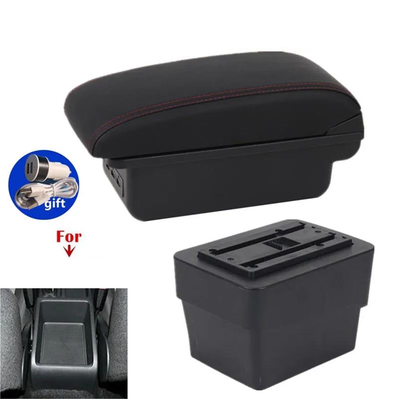 Auto Armlehnenbox Auto-Armlehnenbox Für Octavia Für Mk3 A7 2014-2021 Armlehnen-Aufbewahrungsbox Spezielles Nachrüst-Autozubehör Mittelkonsolen(Style B2) von ZSHYTWE