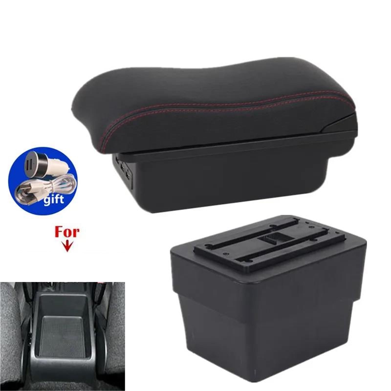 Auto Armlehnenbox Auto-Armlehnenbox Für Octavia Für Mk3 A7 2014-2021 Armlehnen-Aufbewahrungsbox Spezielles Nachrüst-Autozubehör Mittelkonsolen(Style B5) von ZSHYTWE