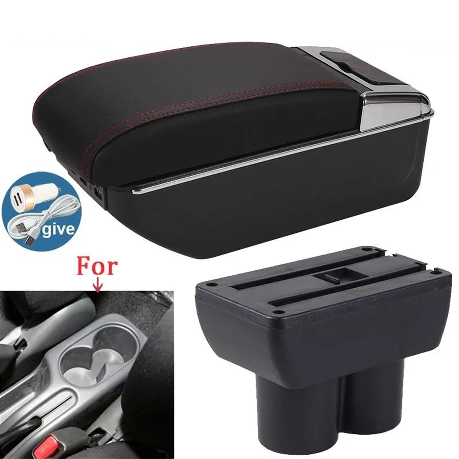 Auto Armlehnenbox Autoarmlehne Für Suzuki Für Jimny 2007-2015 Armlehnenbox Aschenbecherhalter Innenteile Aufbewahrungsbox Autozubehör Mittelkonsolen(Style A1) von ZSHYTWE