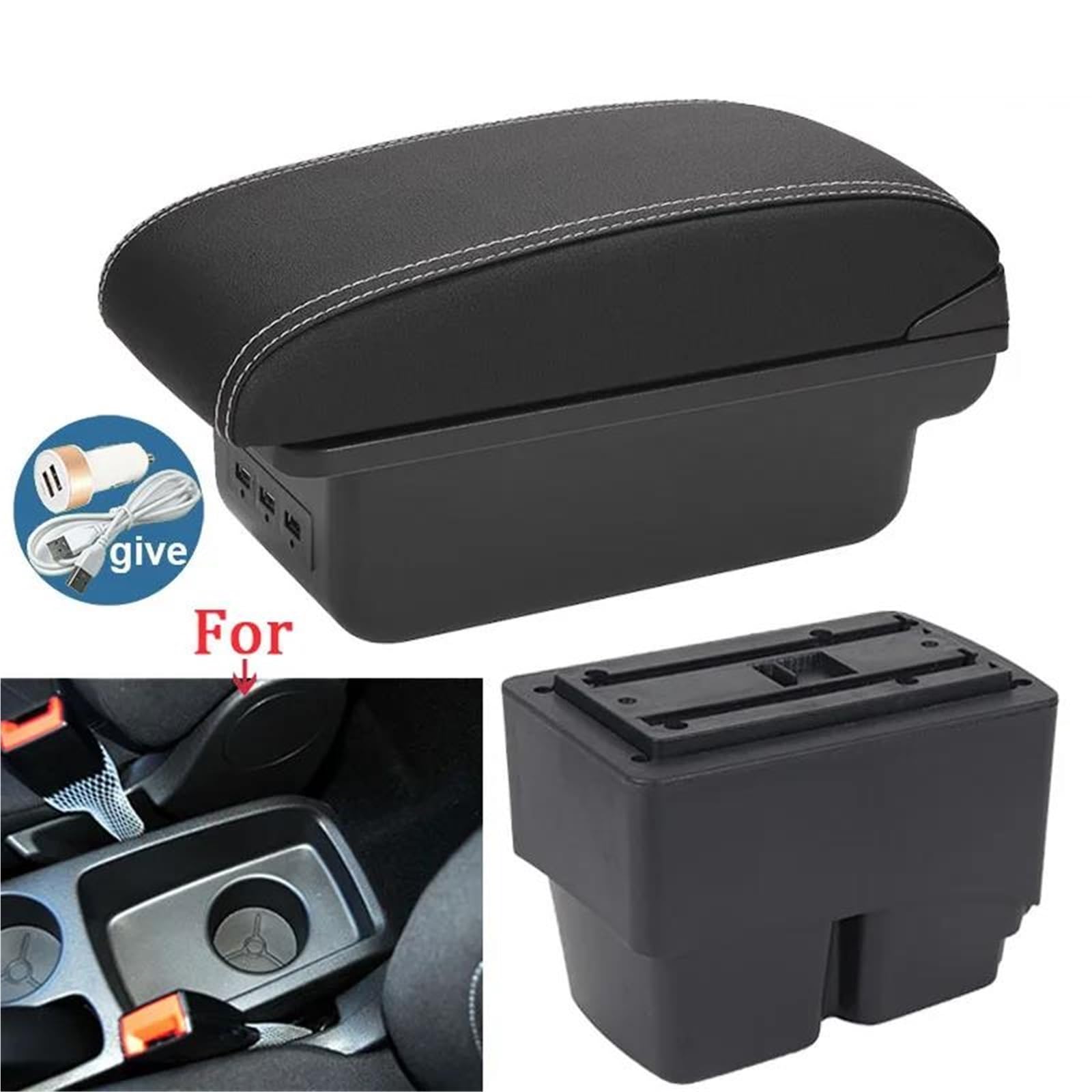 Auto Armlehnenbox Für Ford Für Fiesta Armlehne Box Innen Teile Spezielle Nachrüstteile Auto Center Storage Box Auto Arm Mittelkonsolen(Style B3) von ZSHYTWE