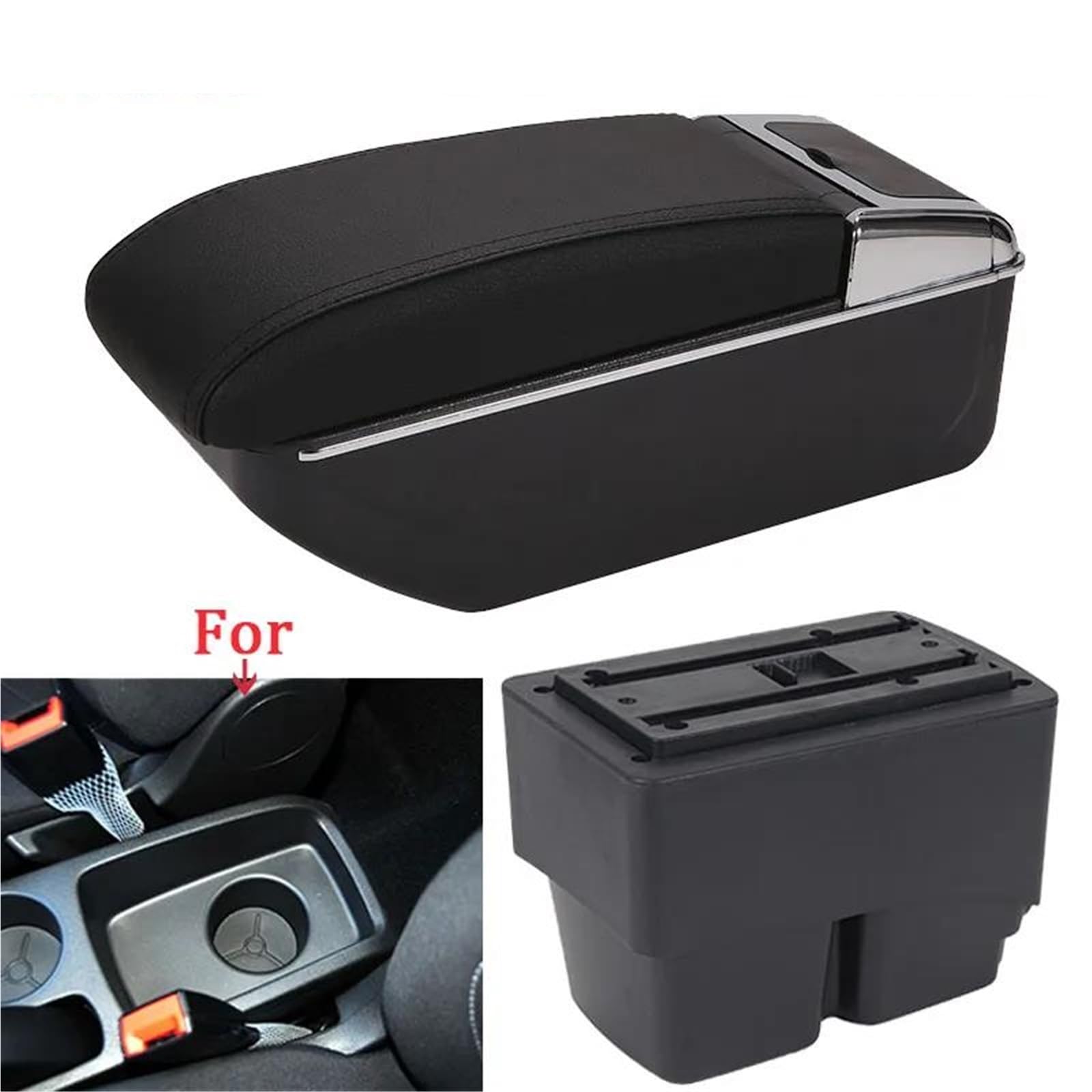 Auto Armlehnenbox Für Ford Für Fiesta Armlehnenbox Innenteile Teile Autozubehör Zentralaufbewahrungsbox Auto Armlehnenarm Mittelkonsolen(Style D2) von ZSHYTWE