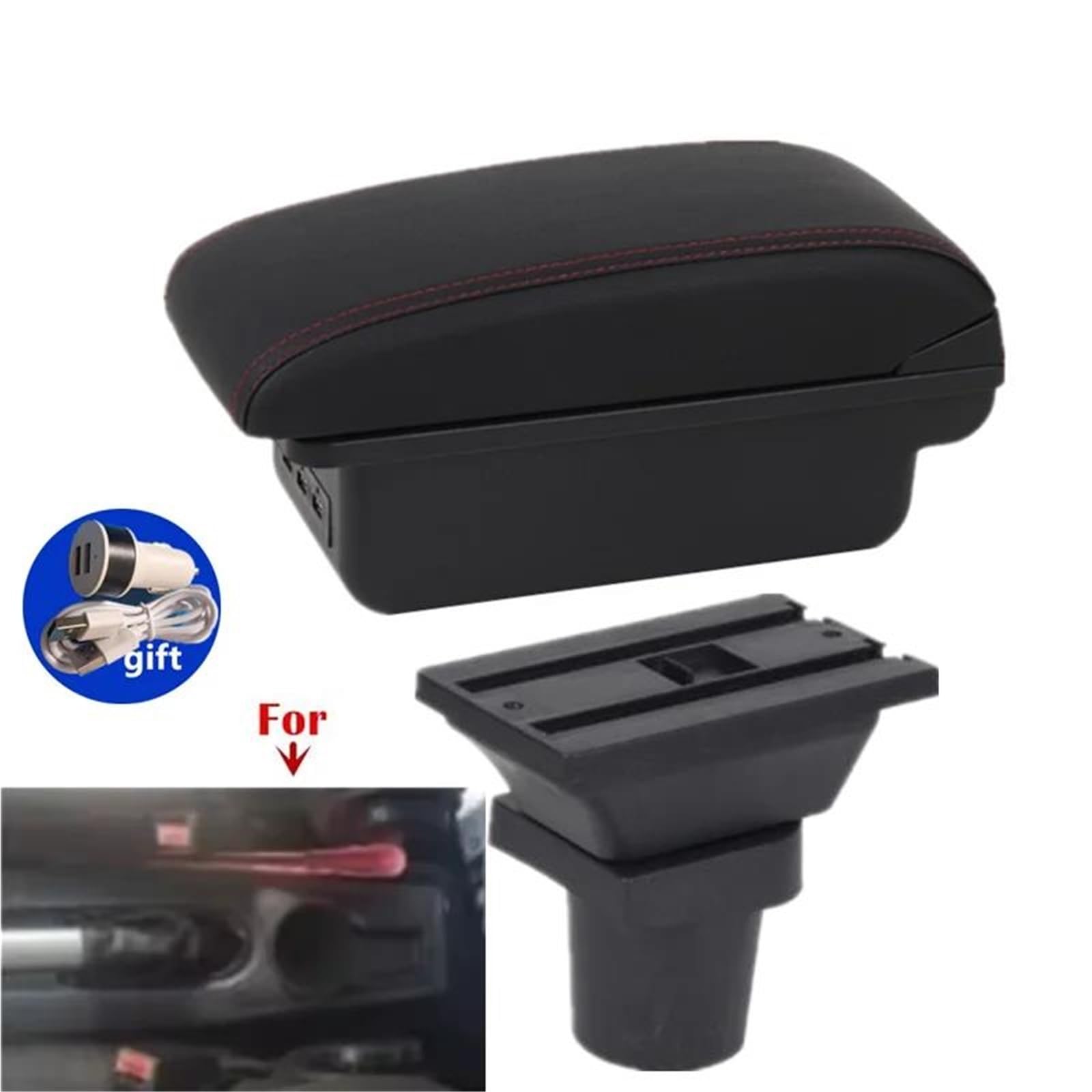 Auto Armlehnenbox Für Ford Für Focus Für Mk1 Armlehnenbox Center Storage Box Innenraum Spezielles Nachrüst-Autozubehör Mittelkonsolen(Style B2) von ZSHYTWE