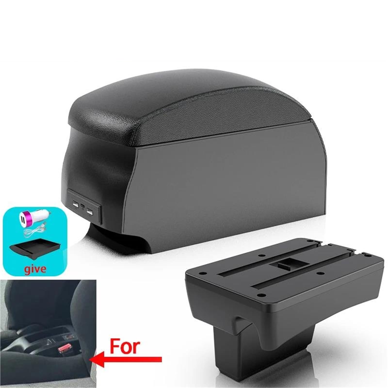 Auto Armlehnenbox Für Peugeot Für 307 I 2001-2008 Spezielle Armlehnenbox Aufbewahrungsbox Innenraum Modifizierte Autoteile Mittelkonsolen(Style B2) von ZSHYTWE