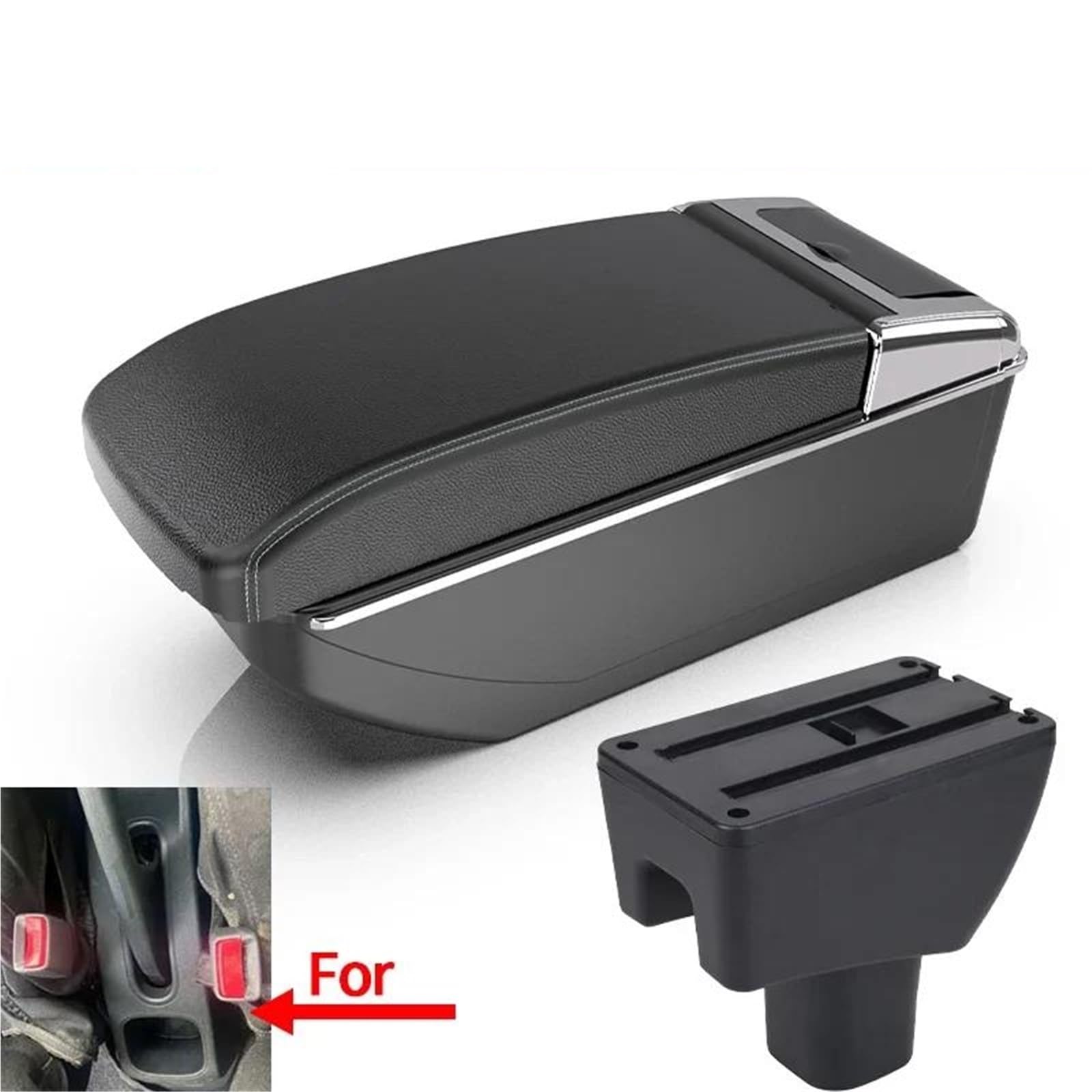 Auto Armlehnenbox Für Toyota Für Agya Für Wigo Armlehne Box Center Console Spezielle Lagerung Raum Auto Ellenbogen Rest Mit USB Mittelkonsolen(Style B3) von ZSHYTWE