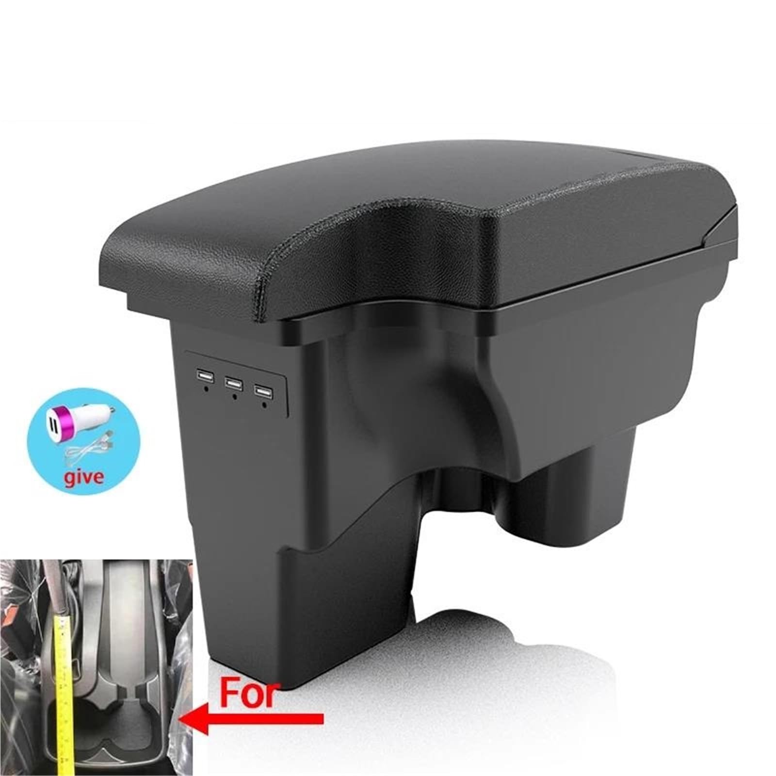 Auto Armlehnenbox Für Toyota Für Hilux Armlehne Box Innen Teile Auto Armlehne Storage Box Halter Aschenbecher Auto Zubehör USB Mittelkonsolen(Style B2) von ZSHYTWE