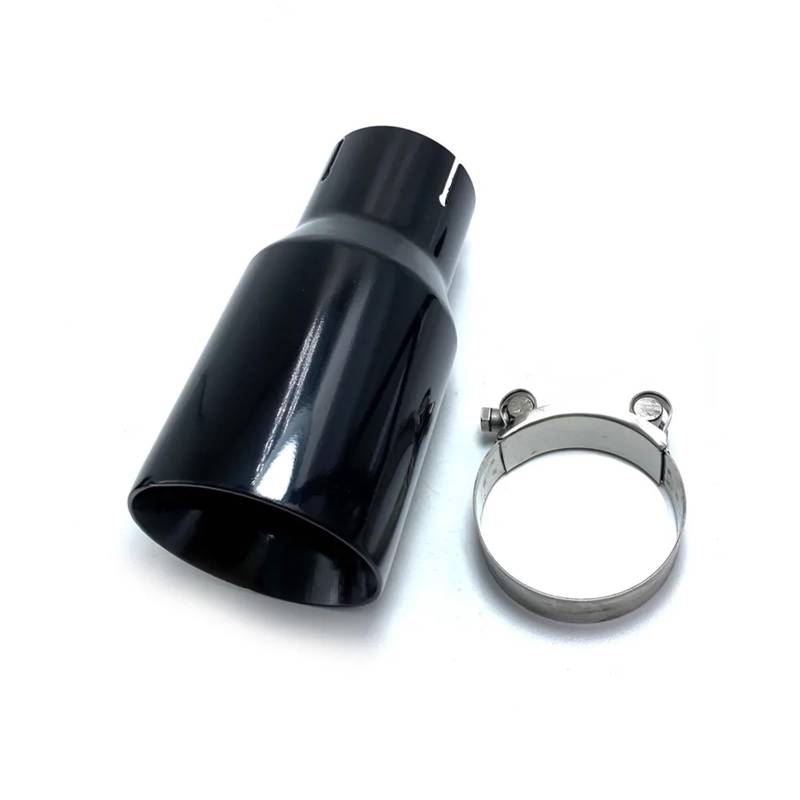 Auspuffblenden 1 PC Für VW Auto Glänzend Schwarz Edelstahl Universal Auspuff System Schalldämpfer Spitze Endrohr Auto Auspuff Spitze Endrohrblende(IN 54MM-OUT 76MM) von ZSKSJHSJ