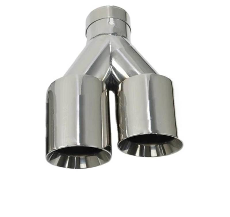 Auspuffblenden 1 PCS Auspuffspitze Auto Modifizieren Doppelauslass Auspuffrohr Düse Dekoration Edelstahl Endrohre Schalldämpfer Endrohrblende(Right in63-out76mm) von ZSKSJHSJ