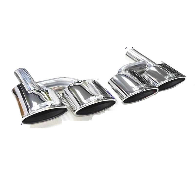 Auspuffblenden 1 Paar Auto-Auspuffblende Für Benz W204 C-Klasse E-Klasse S-Klasse Upgrade Für C63 4-Auslass-Endrohrblende Schalldämpfer Auspuffanlage Endrohrblende(Silver R) von ZSKSJHSJ